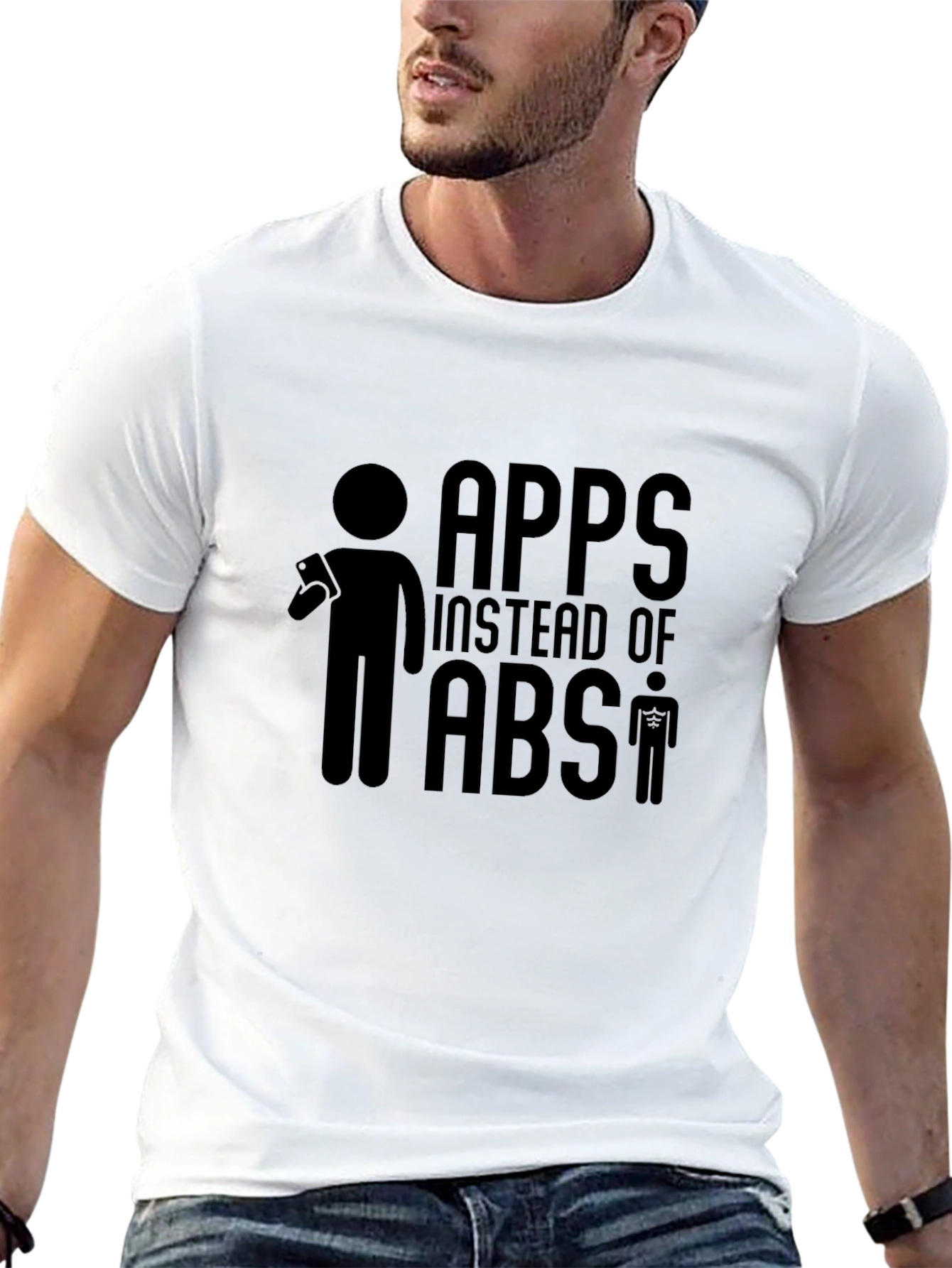 Apps Instead of Abs Funny Graphic Tee Shirt
