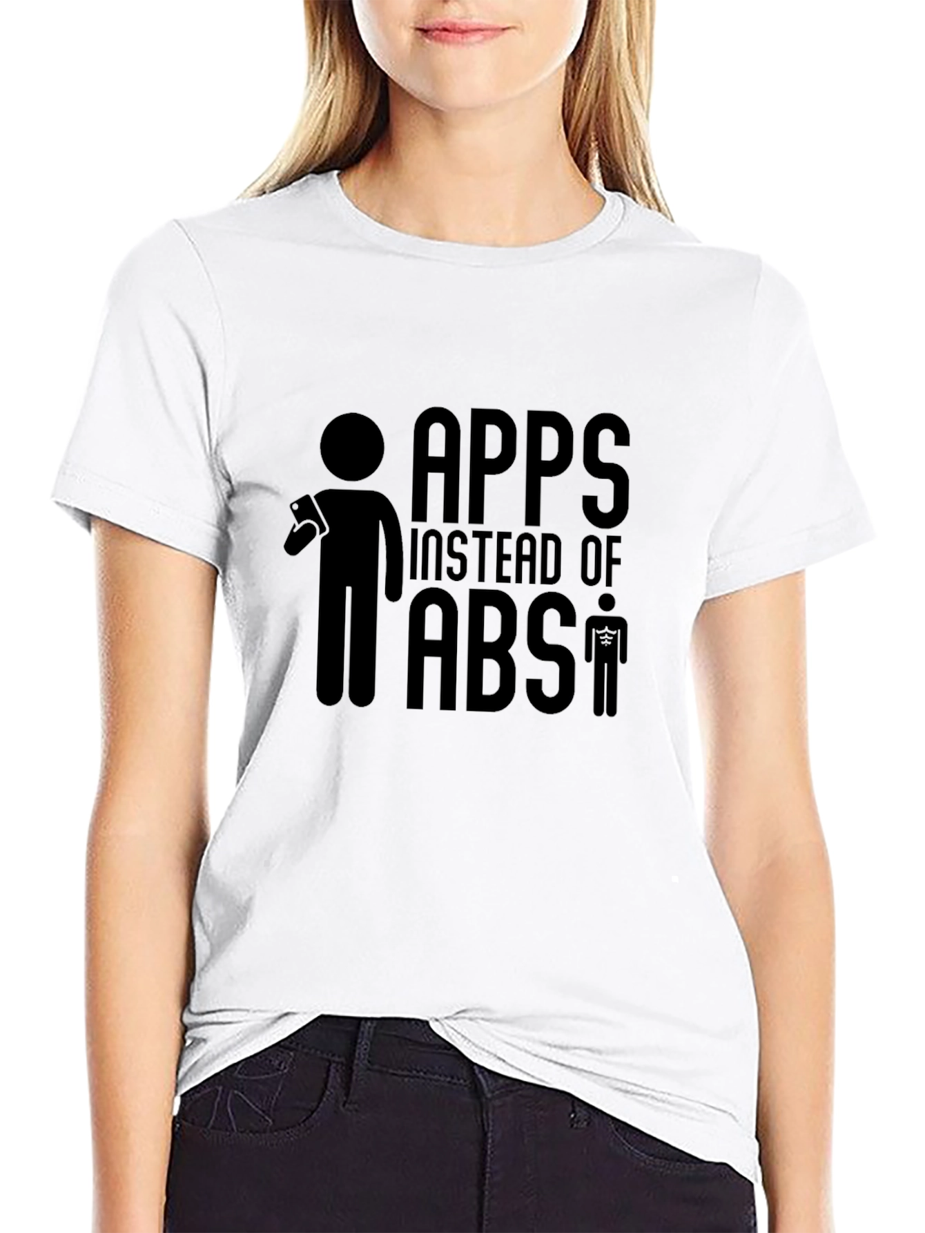 Apps Instead of Abs Funny Graphic Tee Shirt