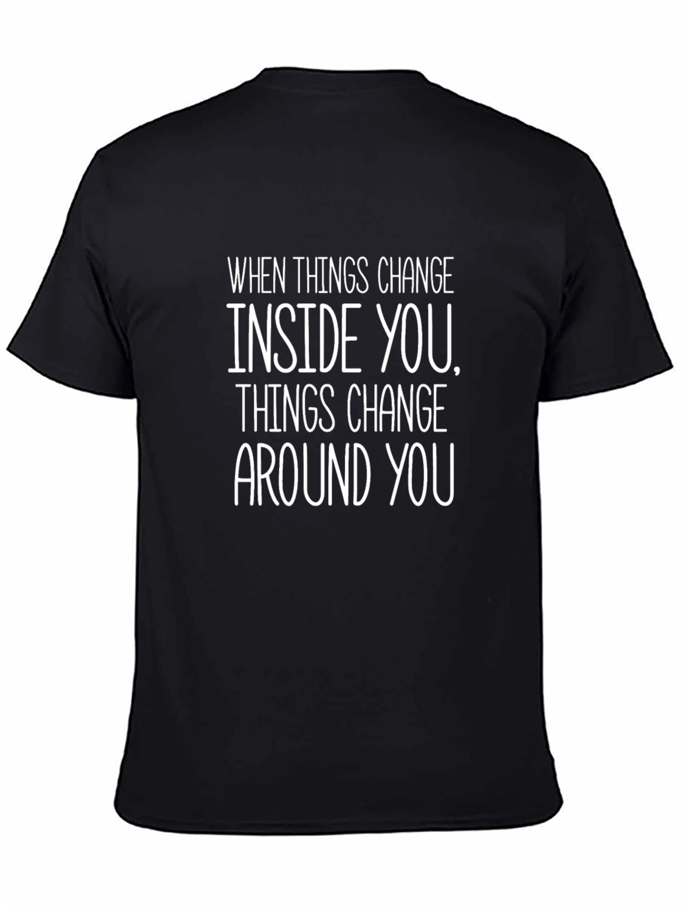 Inspirational Change Graphic Print Black T-Shirt
