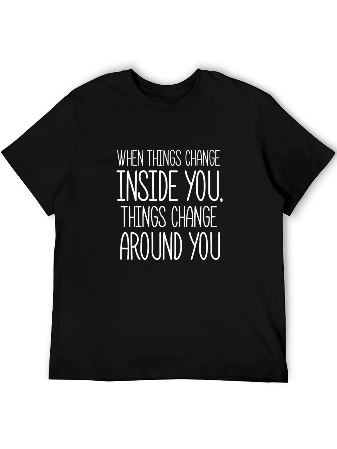 Inspirational Change Graphic Print Black T-Shirt