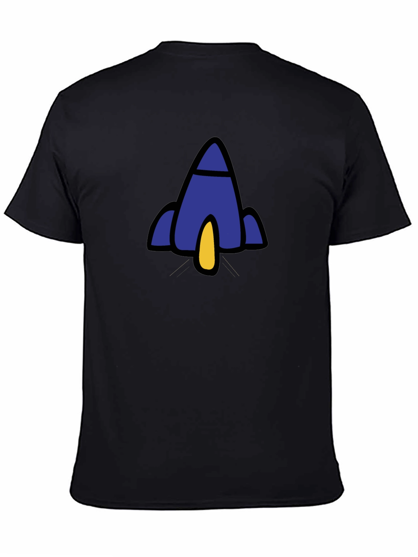 Rocket Graphic Black T-Shirt - Soft Cotton Blend