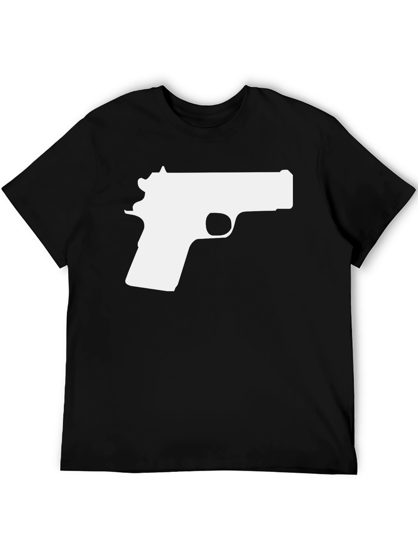Gun Graphic Tee - Bold Black T-Shirt