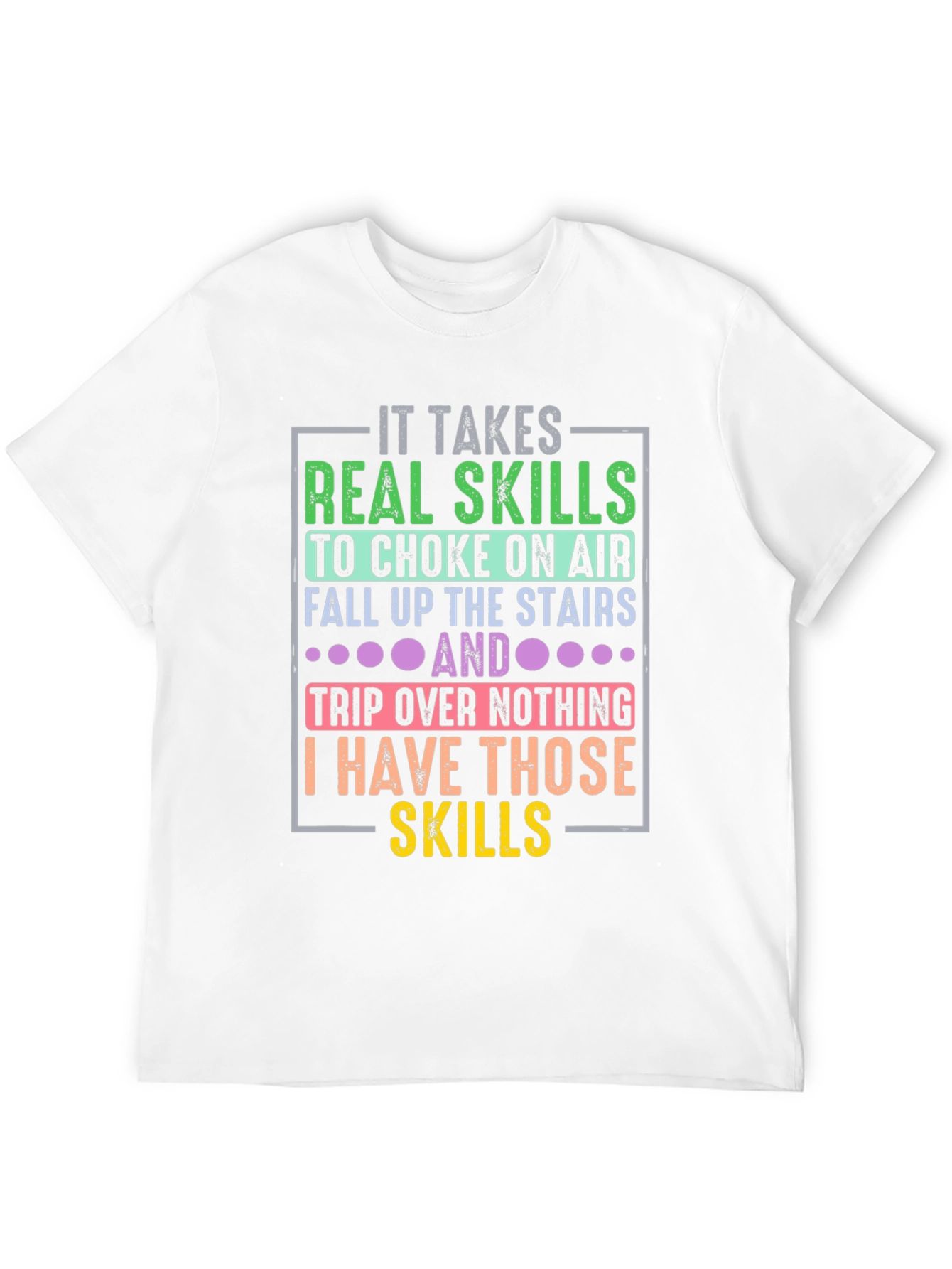 Humorous Real Skills Graphic Tee - Black
