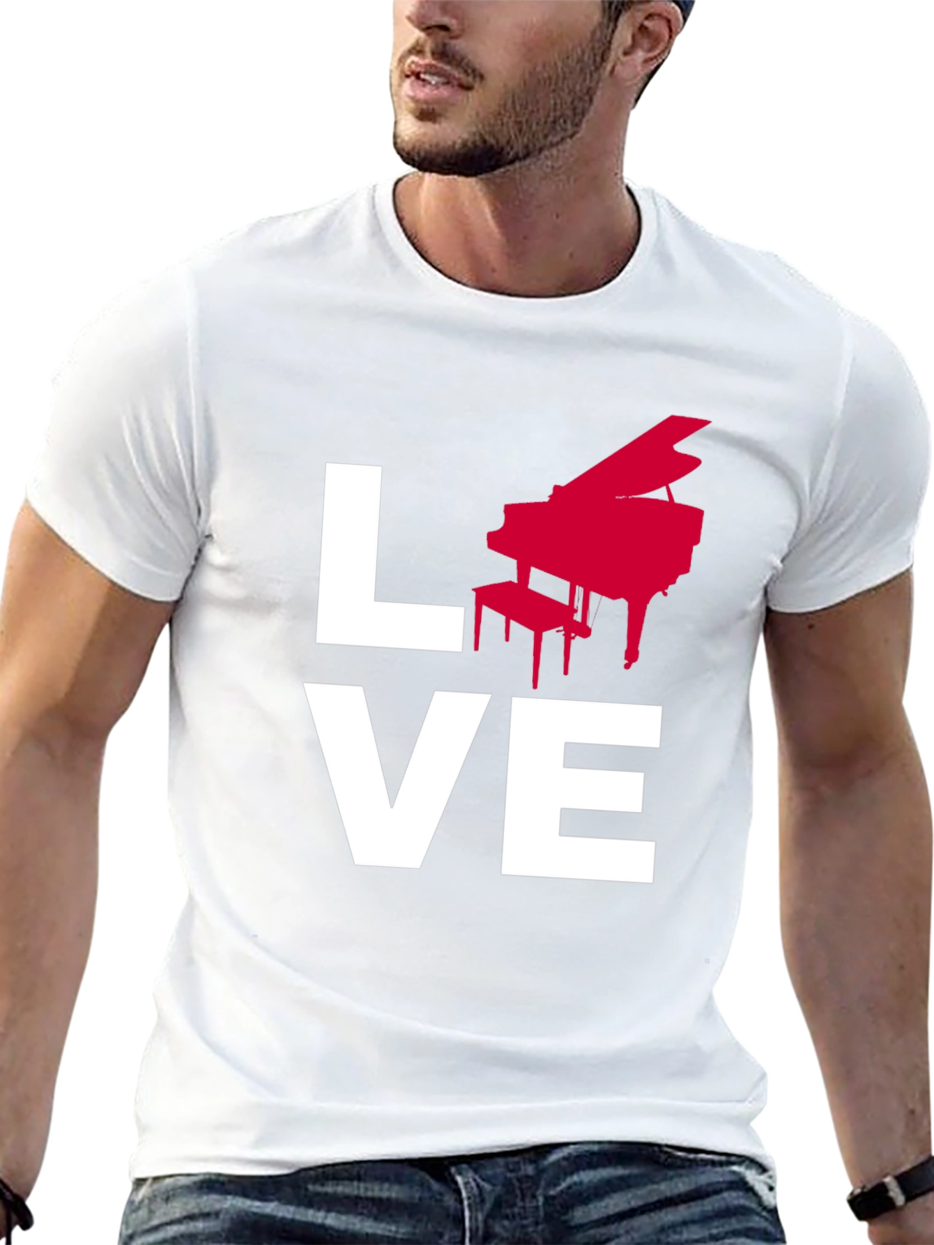 Love Piano Music Graphic T-Shirt