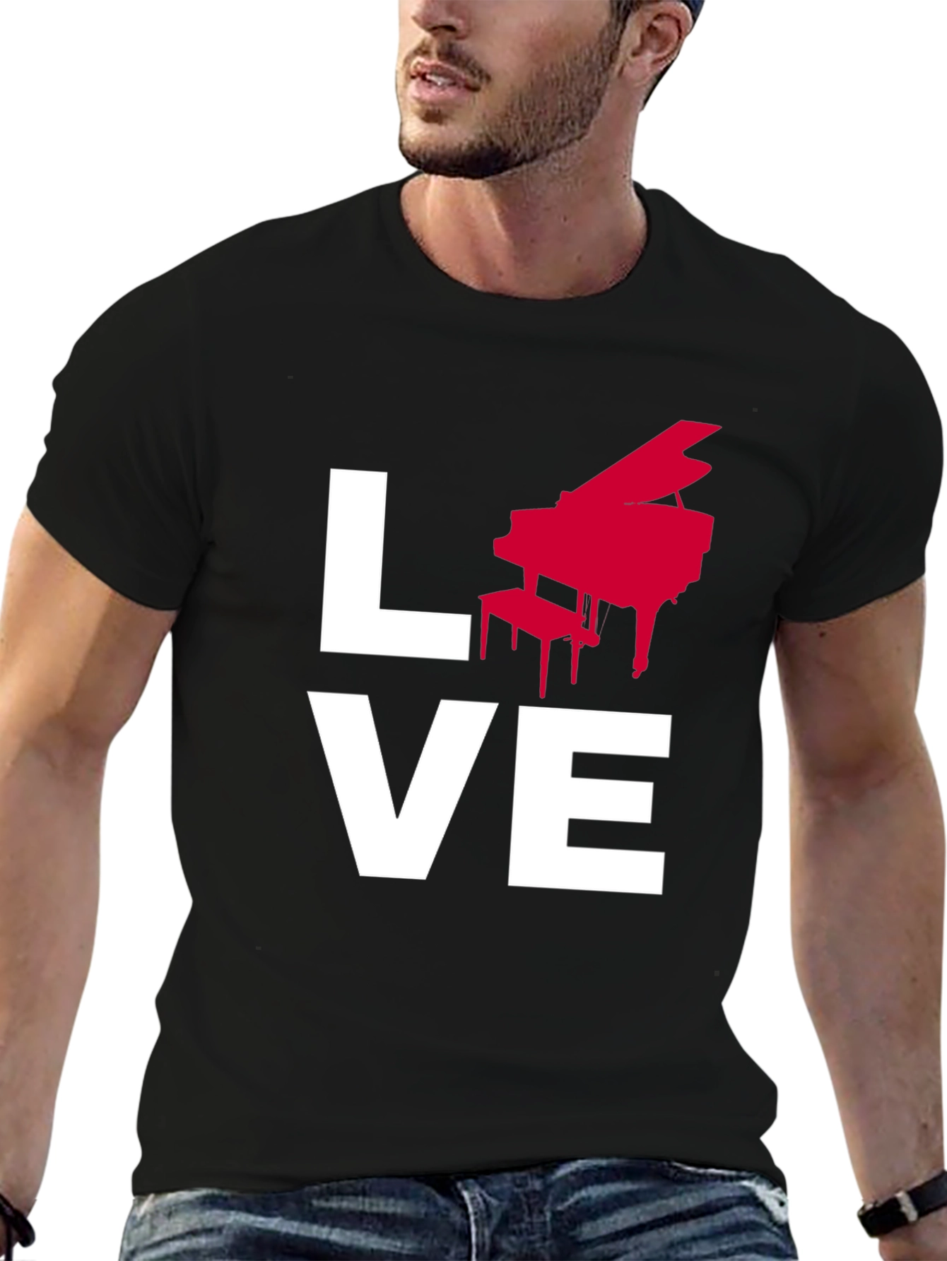Love Piano Music Graphic T-Shirt