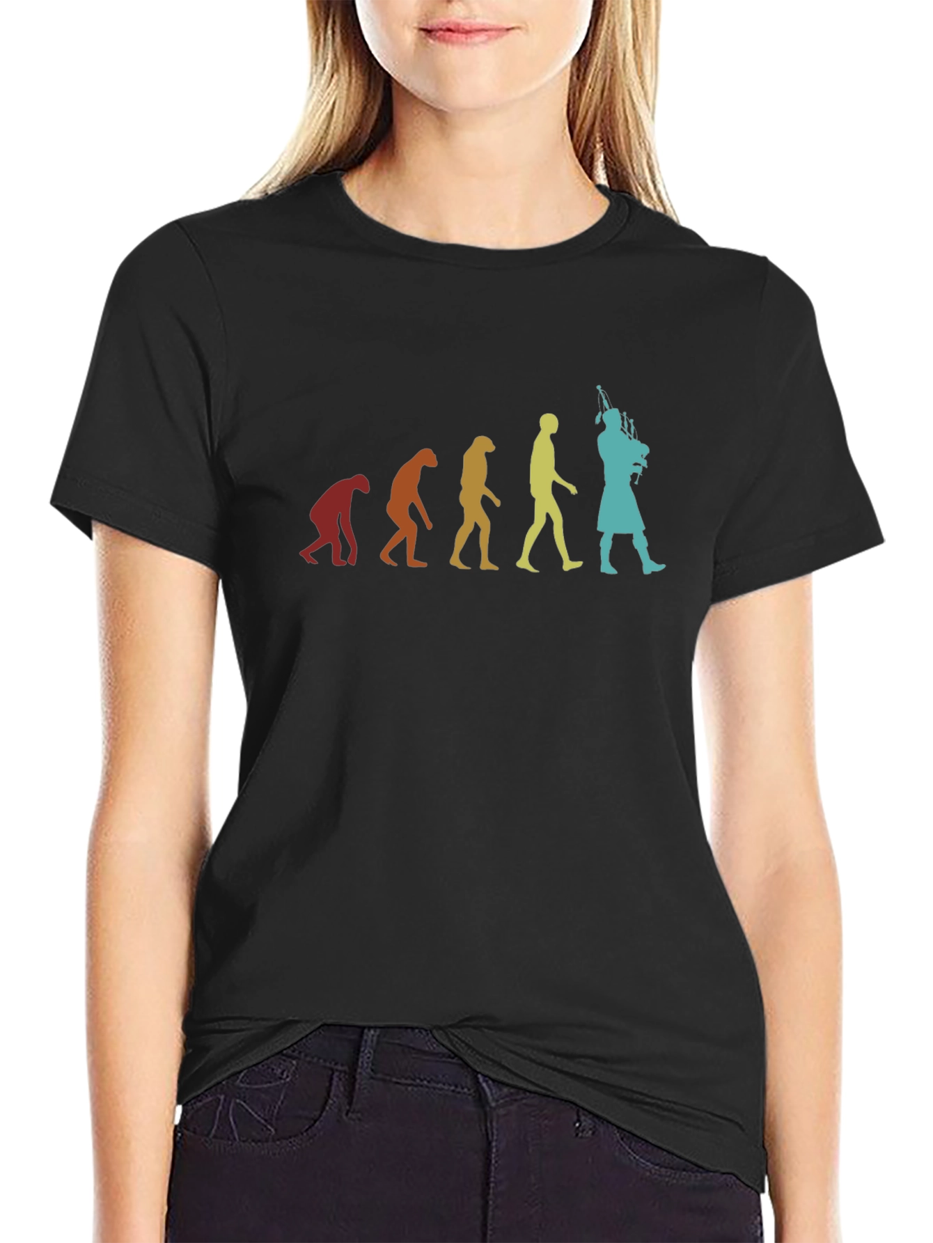 Evolution of Bagpipes Black T-Shirt