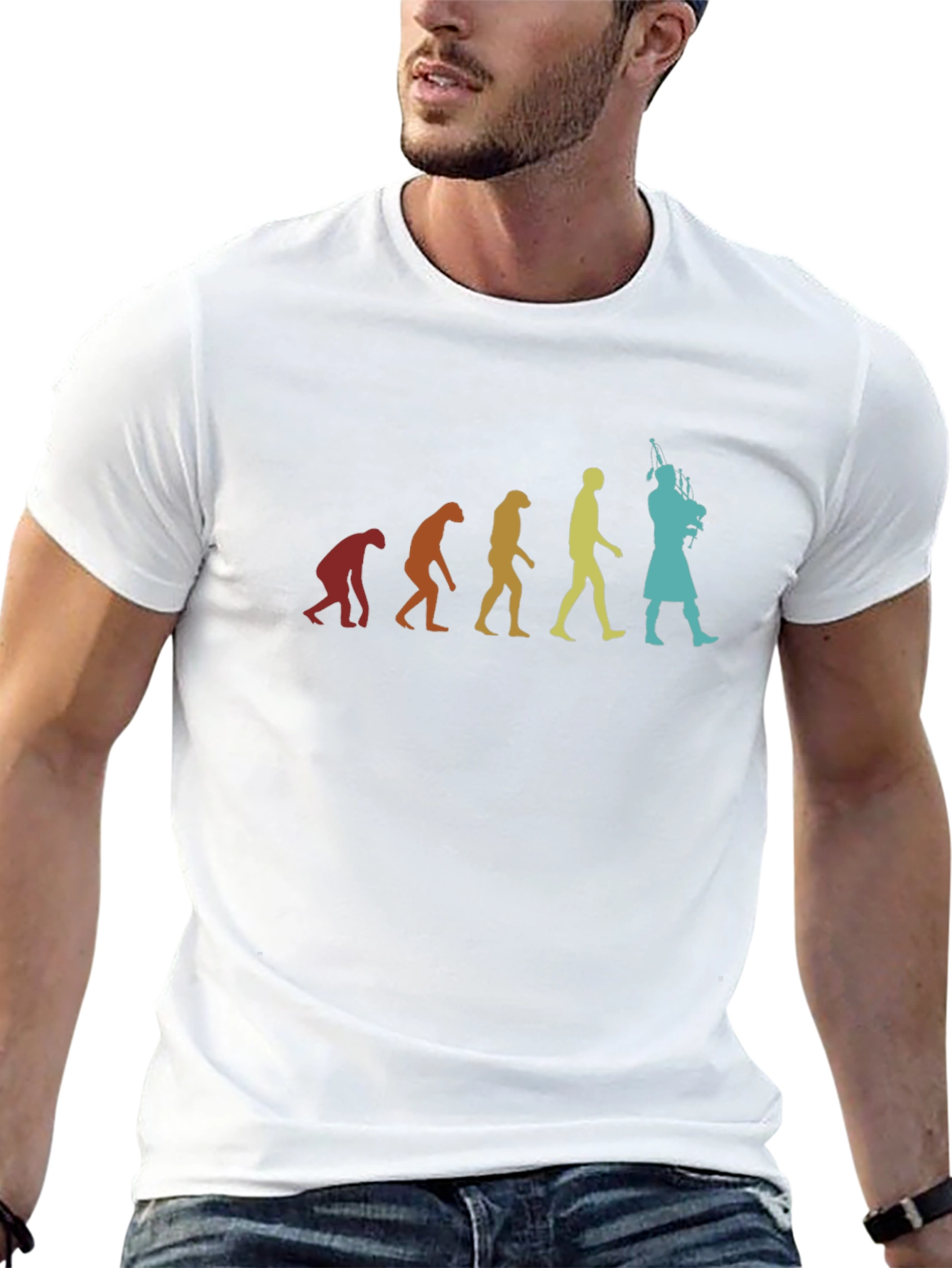 Evolution of Bagpipes Black T-Shirt