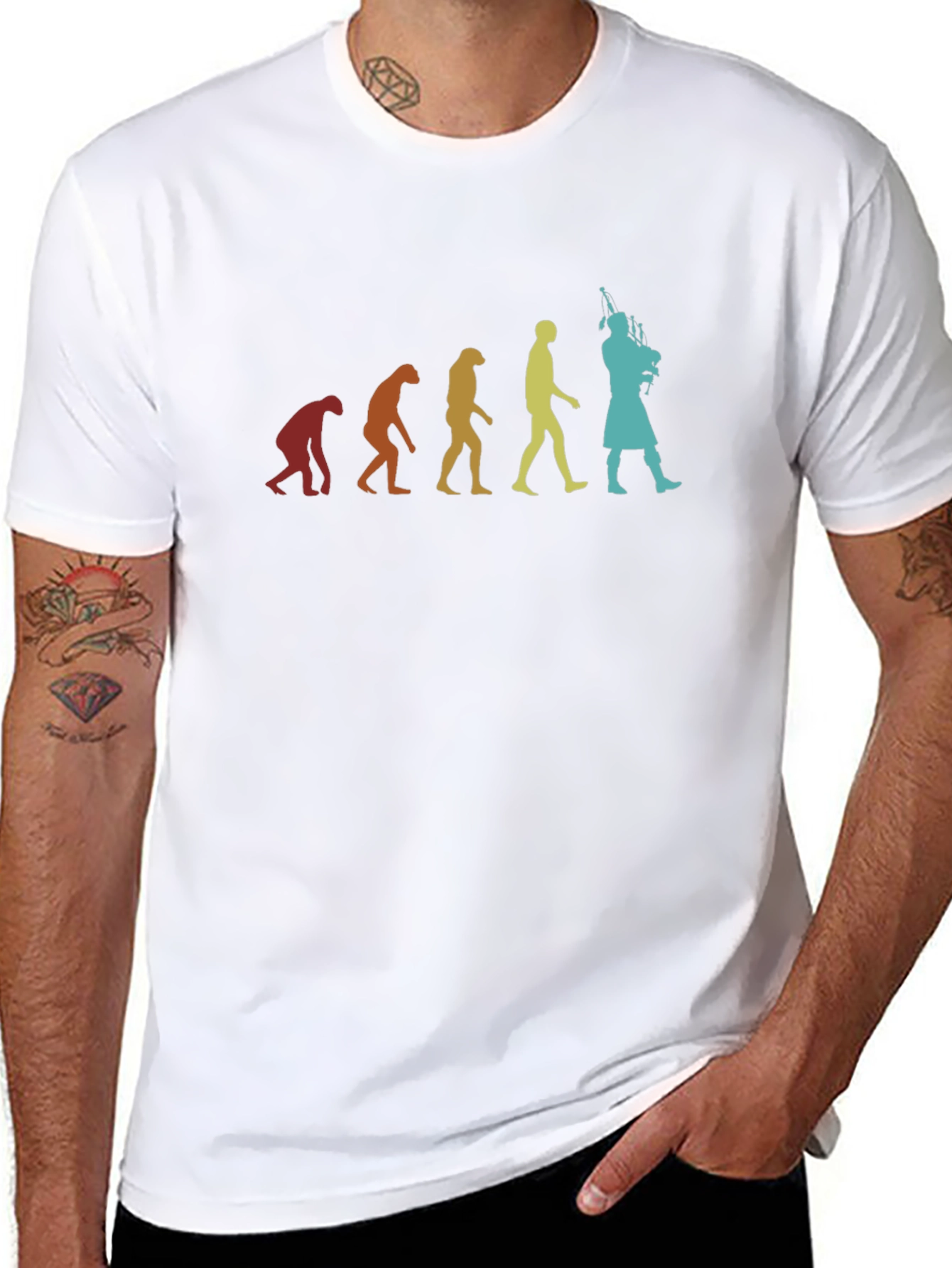 Evolution of Bagpipes Black T-Shirt