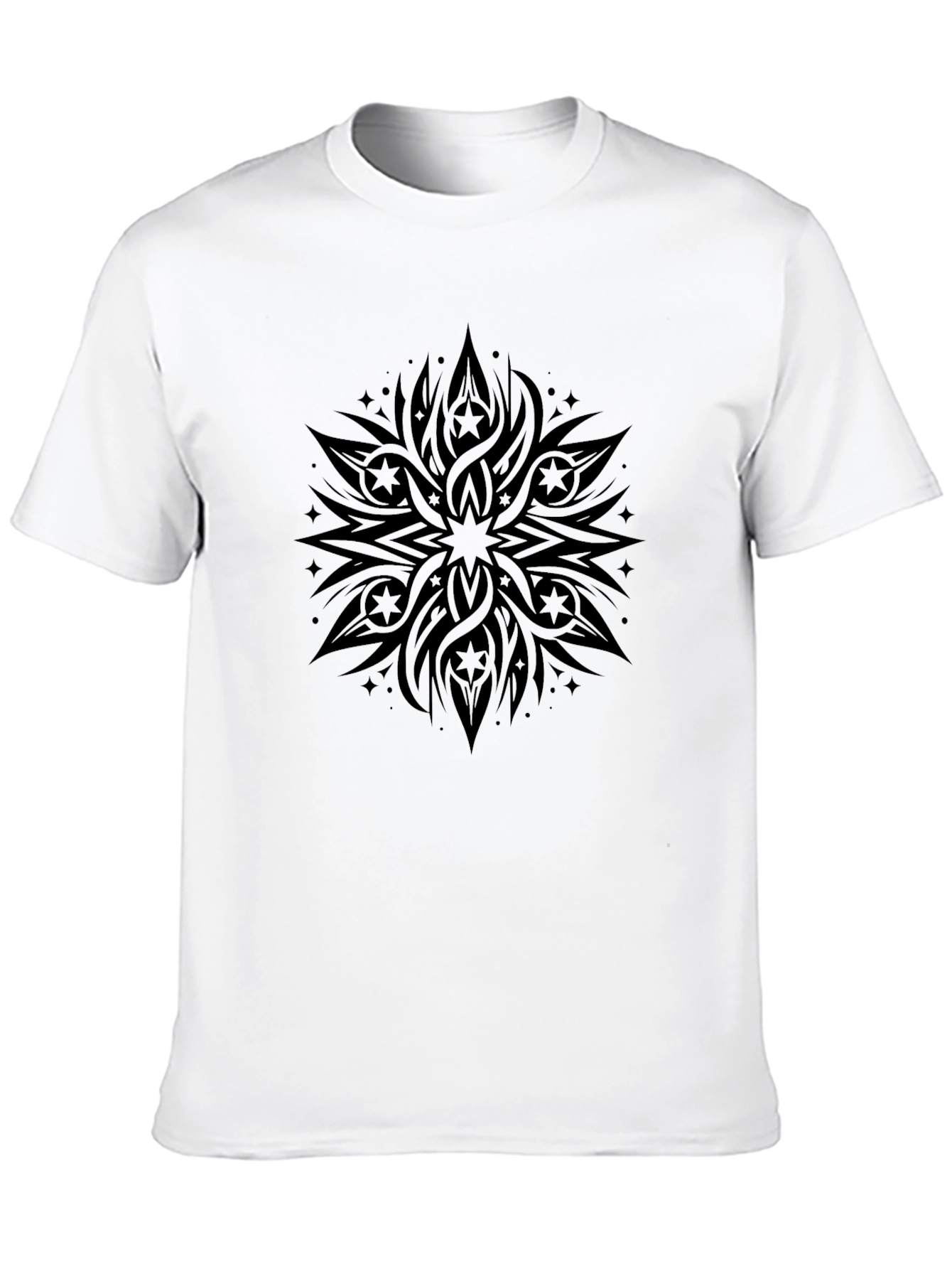 Stylish Black Graphic Tee - Abstract Design
