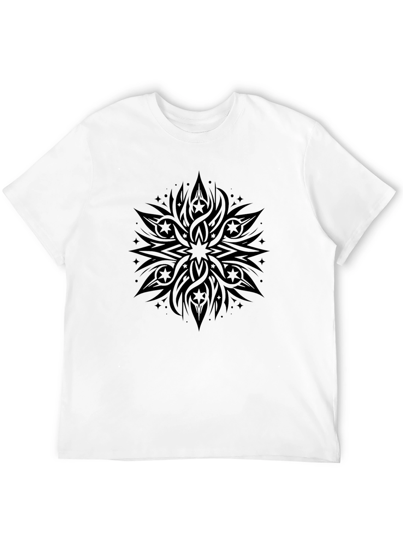Stylish Black Graphic Tee - Abstract Design