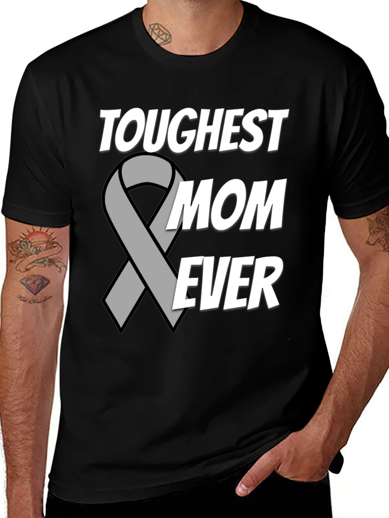 Toughest Mom Ever T-Shirt - Support Ribbon Design