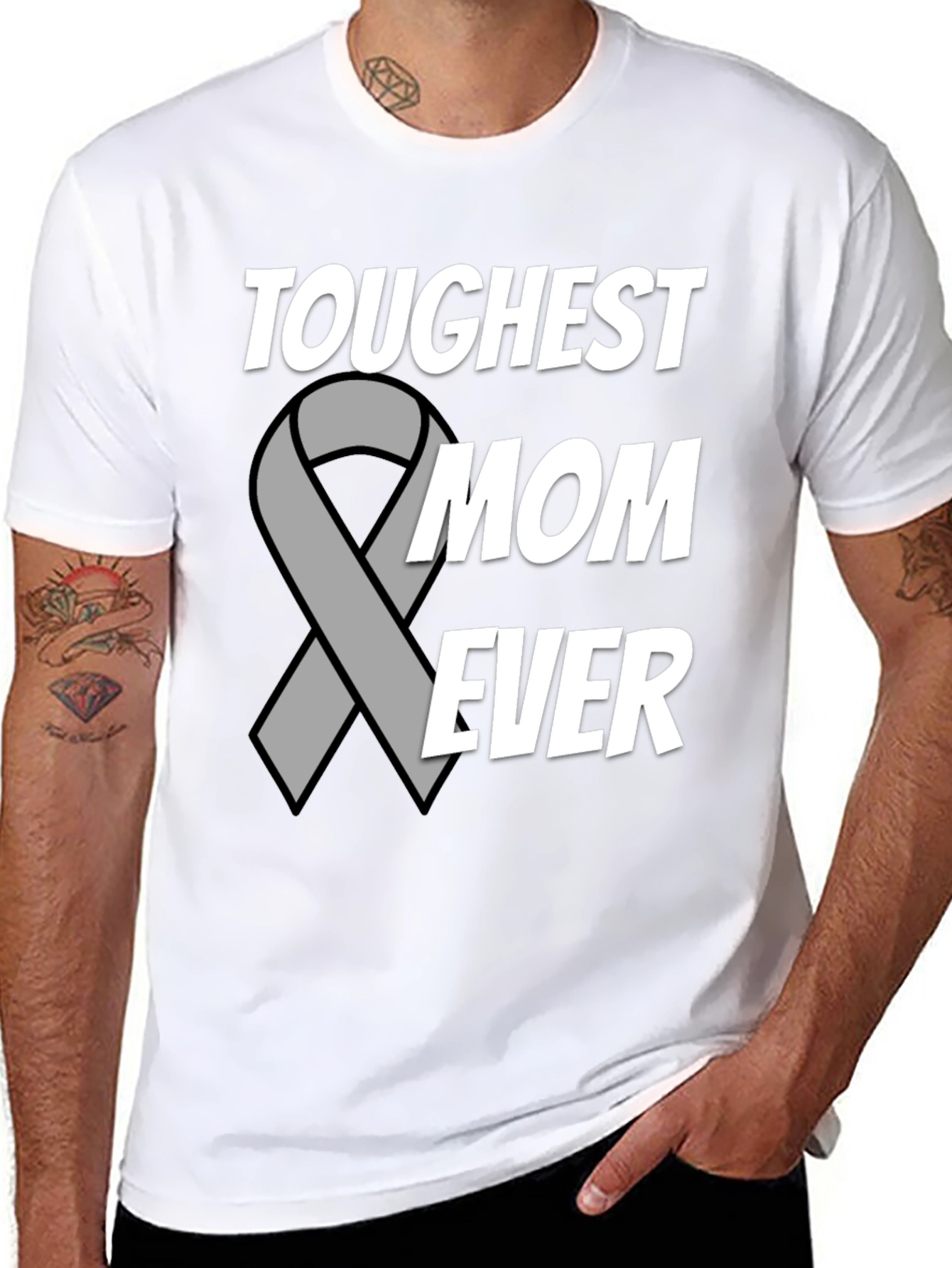Toughest Mom Ever T-Shirt - Support Ribbon Design