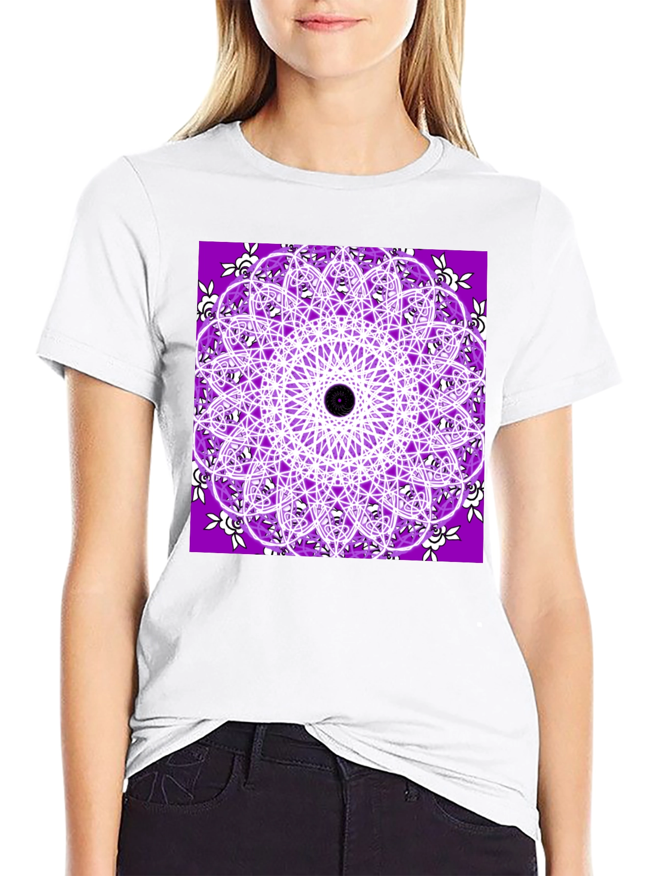 Purple Mandala T-Shirt - Geometric Print