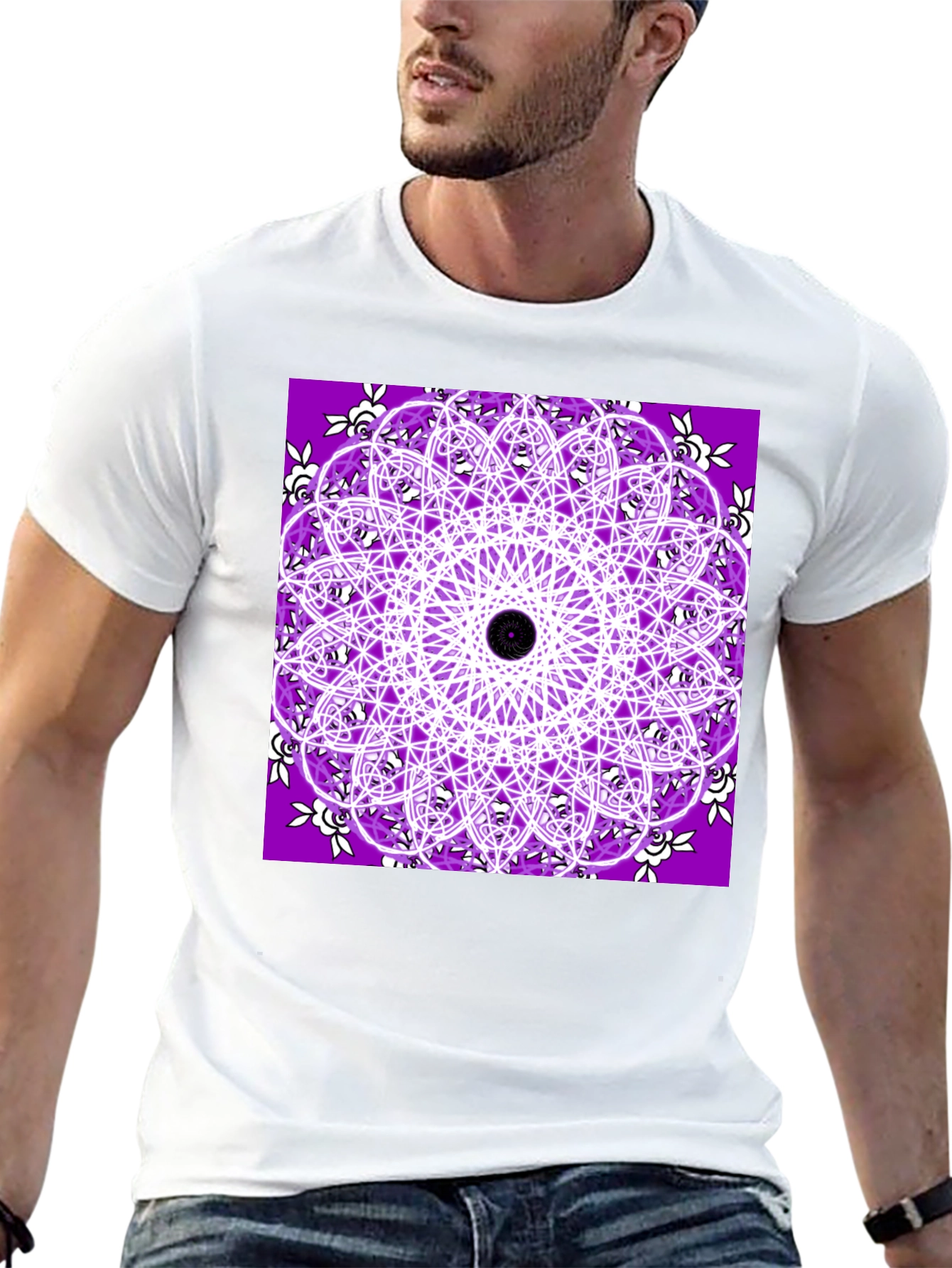 Purple Mandala T-Shirt - Geometric Print