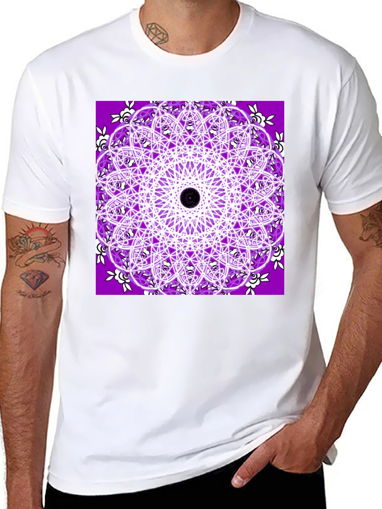 Purple Mandala T-Shirt - Geometric Print