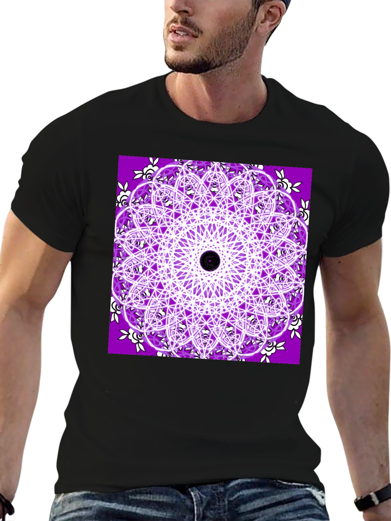 Purple Mandala T-Shirt - Geometric Print