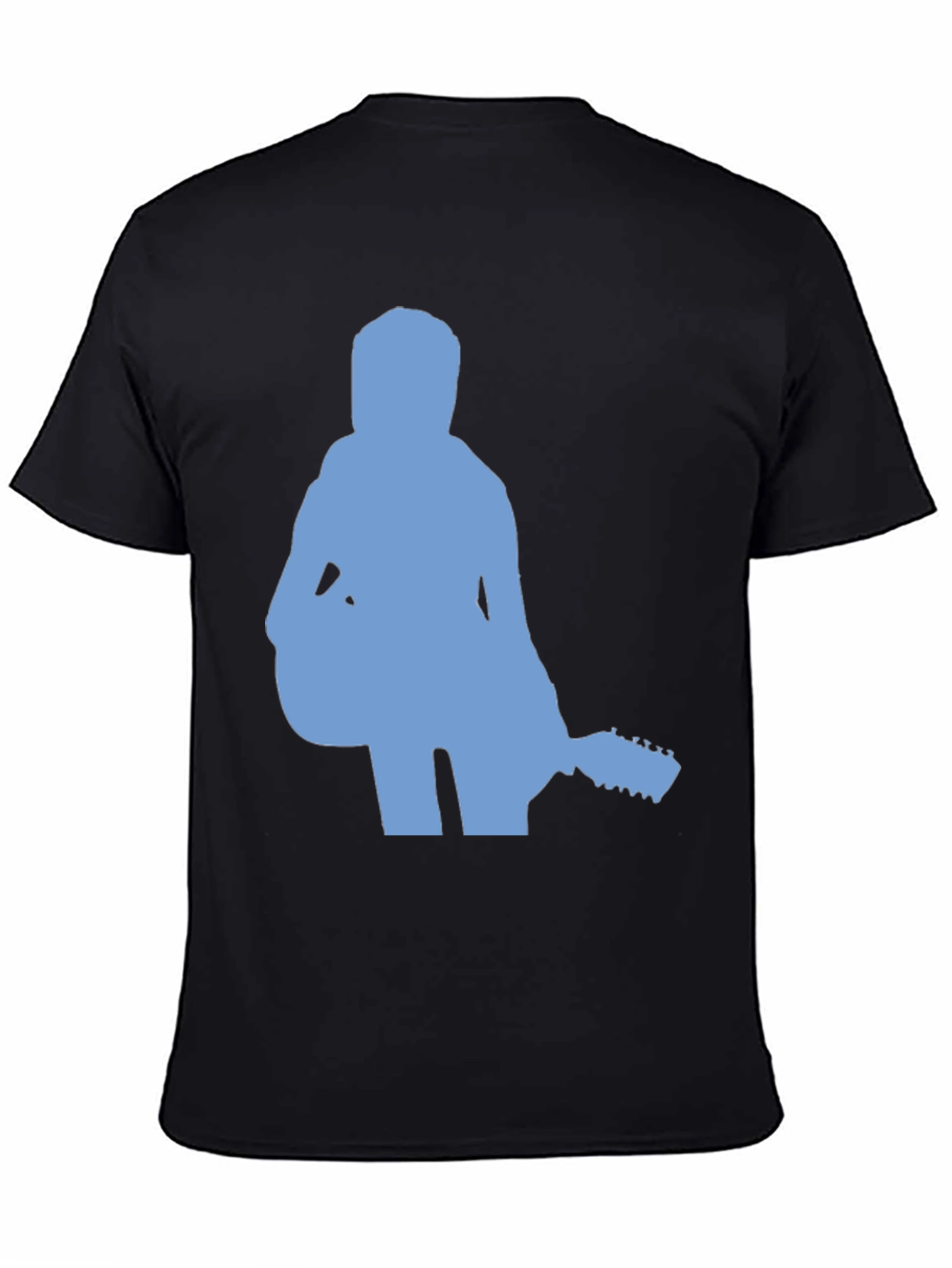 Guitar Player Silhouette Graphic Tee - Black