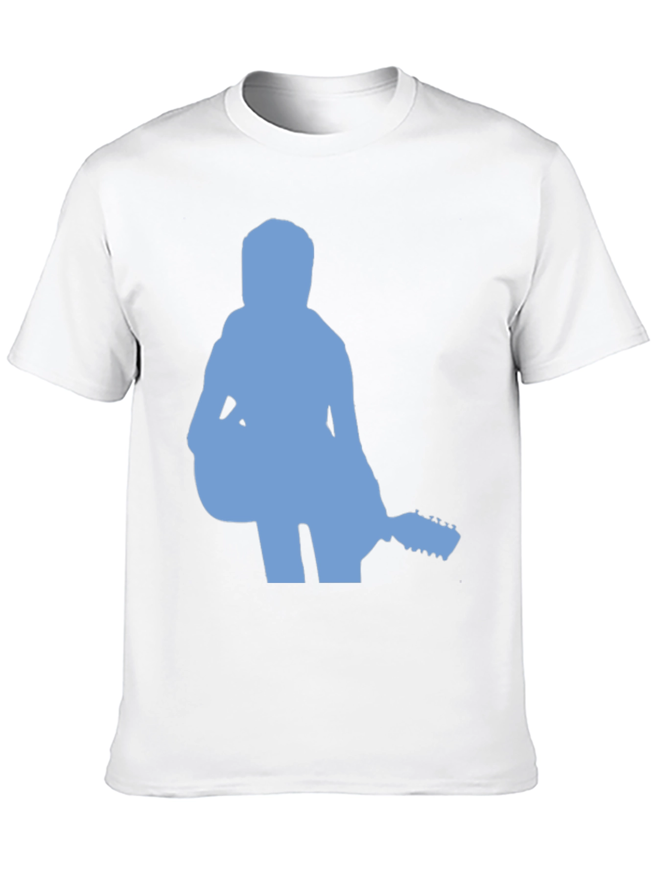 Guitar Player Silhouette Graphic Tee - Black