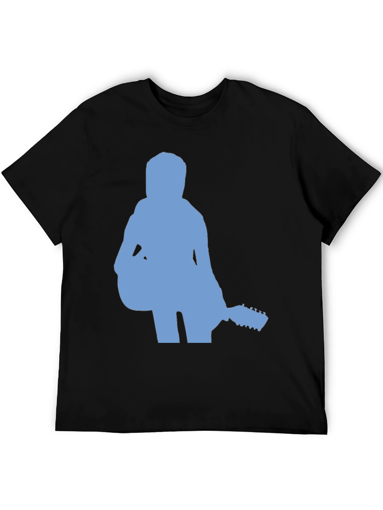 Guitar Player Silhouette Graphic Tee - Black