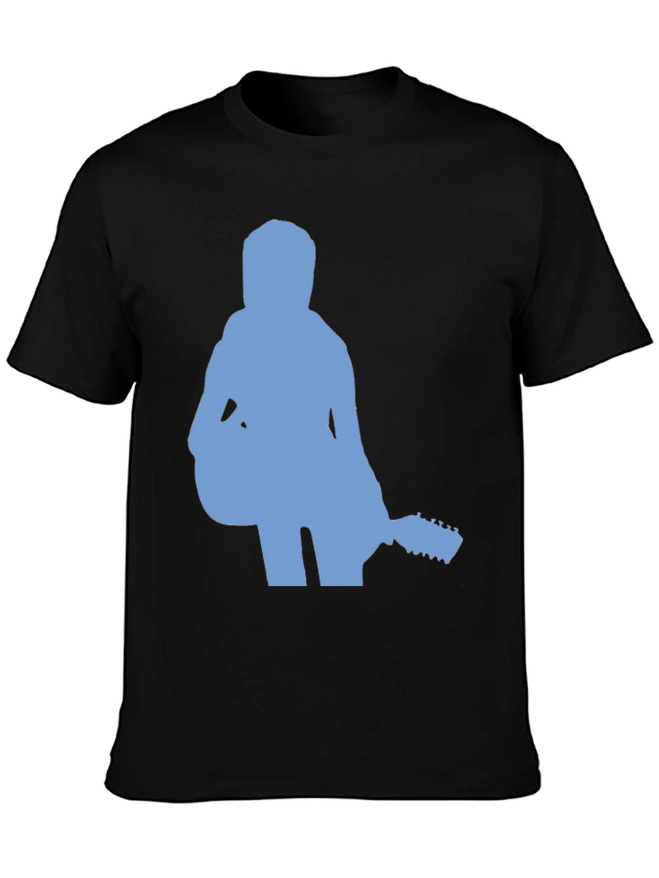 Guitar Player Silhouette Graphic Tee - Black