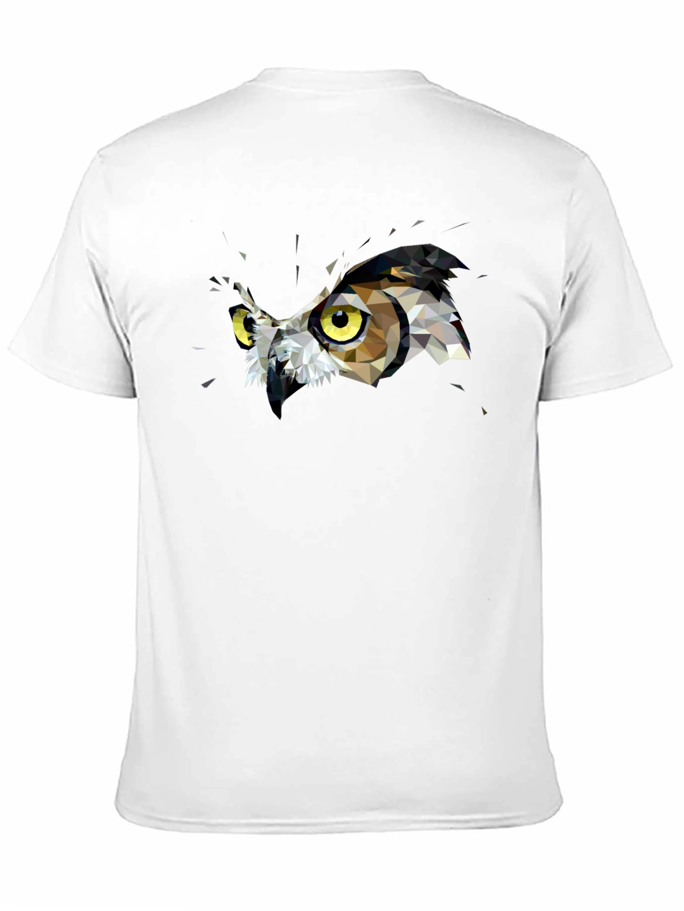 Geometric Owl Graphic Print Black T-Shirt