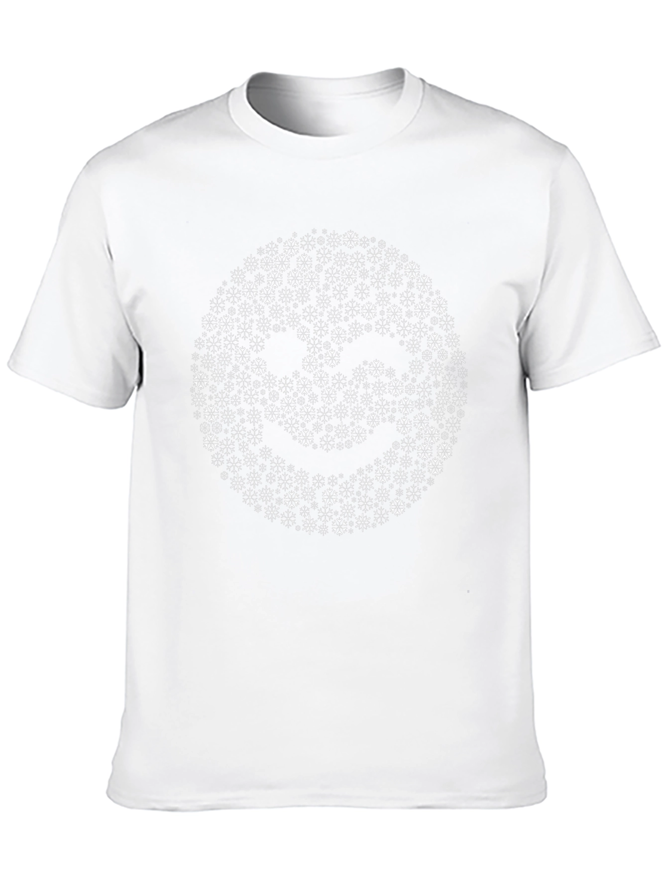 Geometric Smiley Face Black T-Shirt