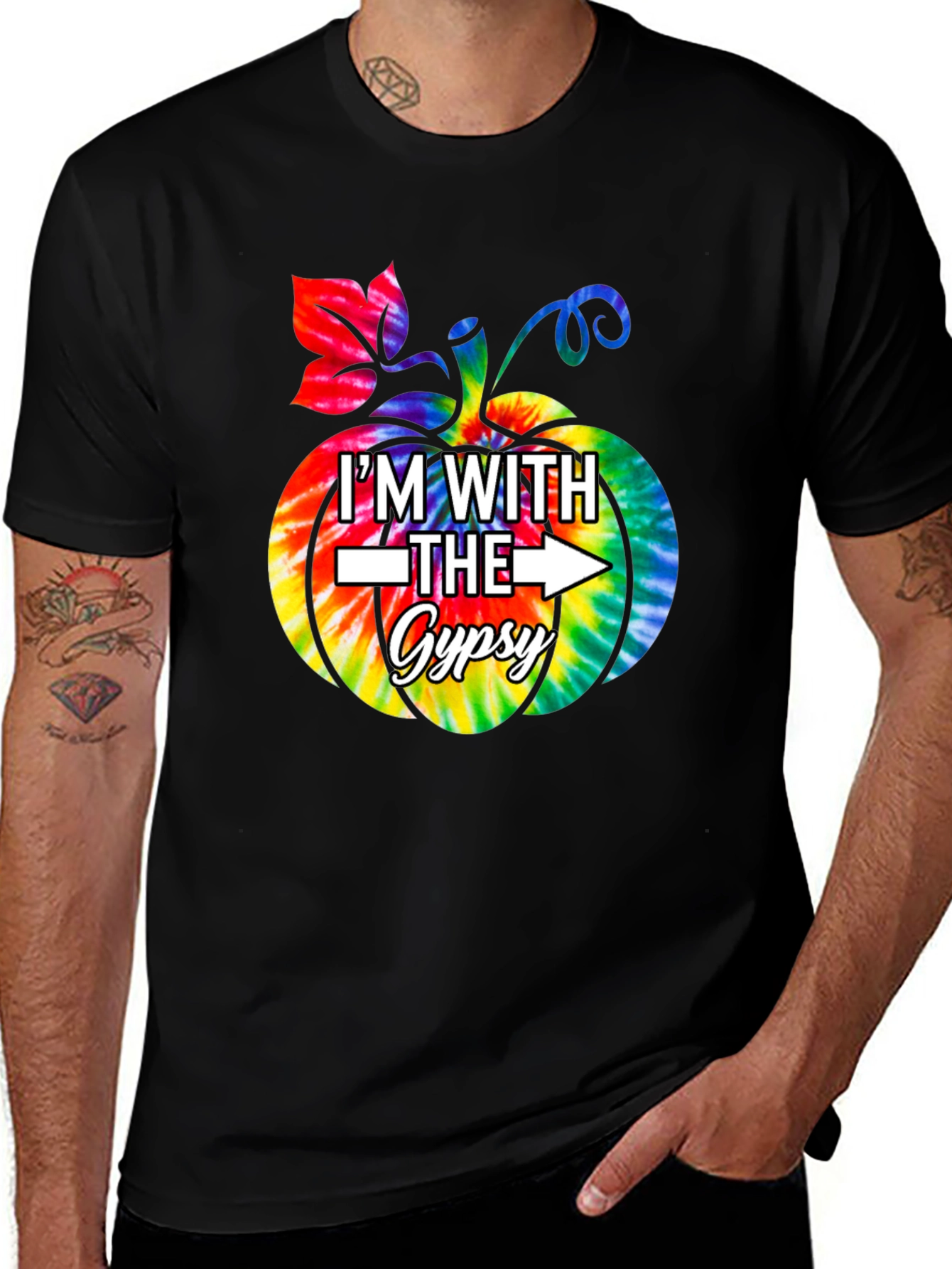 Im With The Gypsy Tie Dye Pumpkin T-Shirt