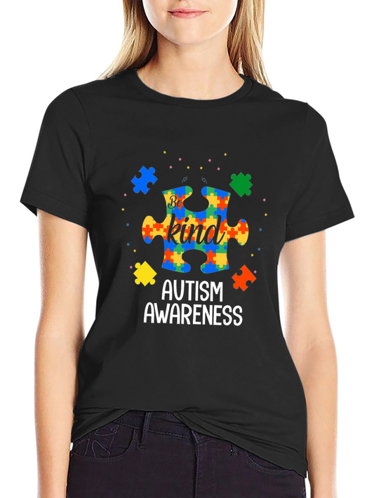 Autism Awareness Be Kind Puzzle T-Shirt