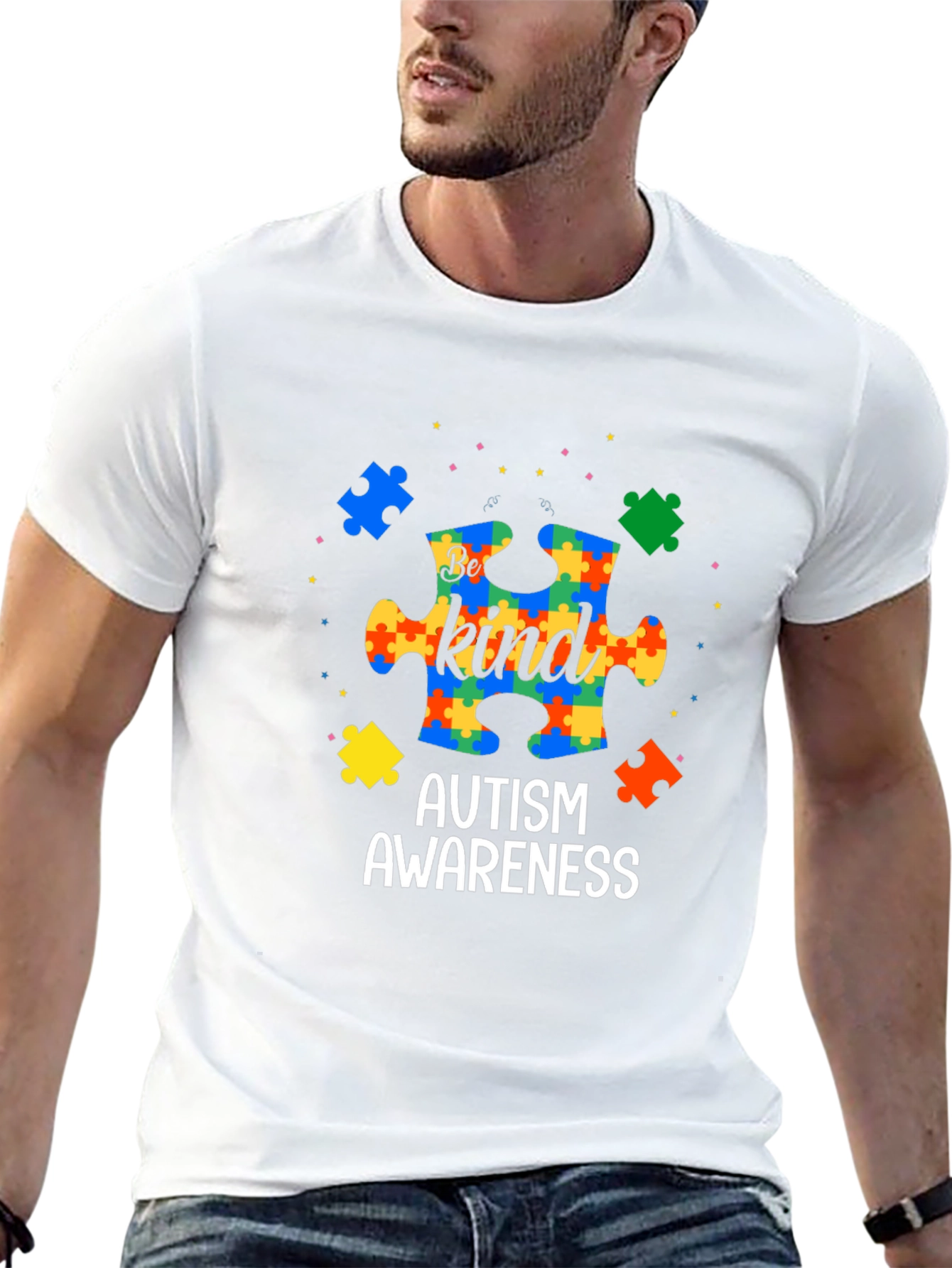 Autism Awareness Be Kind Puzzle T-Shirt