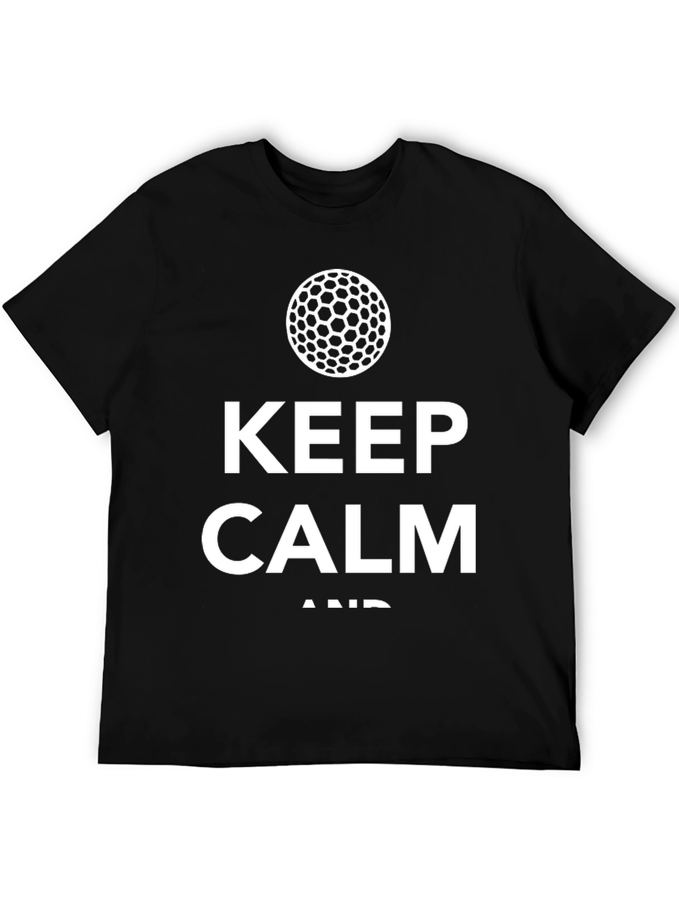 Keep Calm Golf Ball T-Shirt - Black Soft Cotton