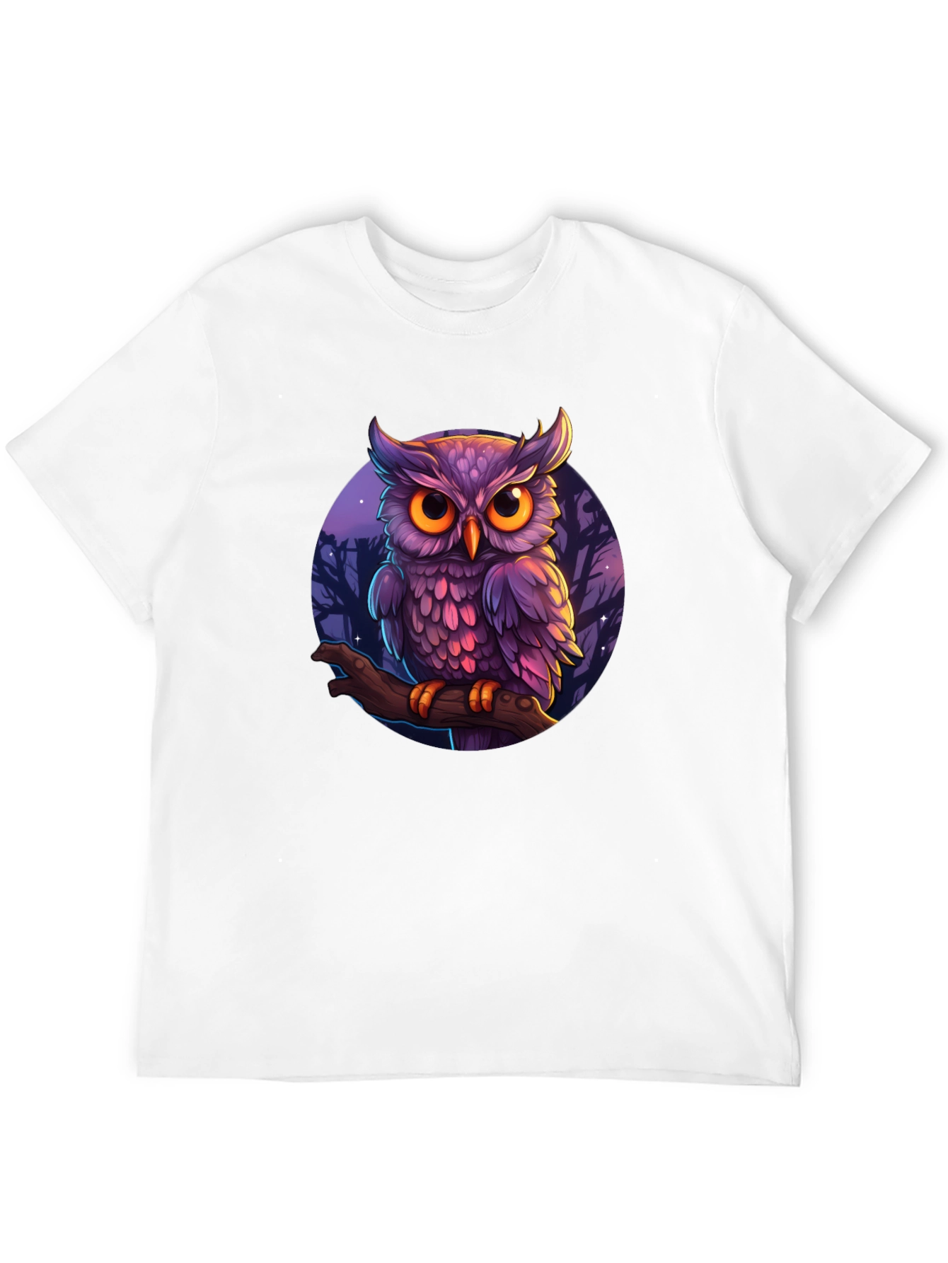 Mystic Owl Graphic Tee - Black Cotton T-Shirt