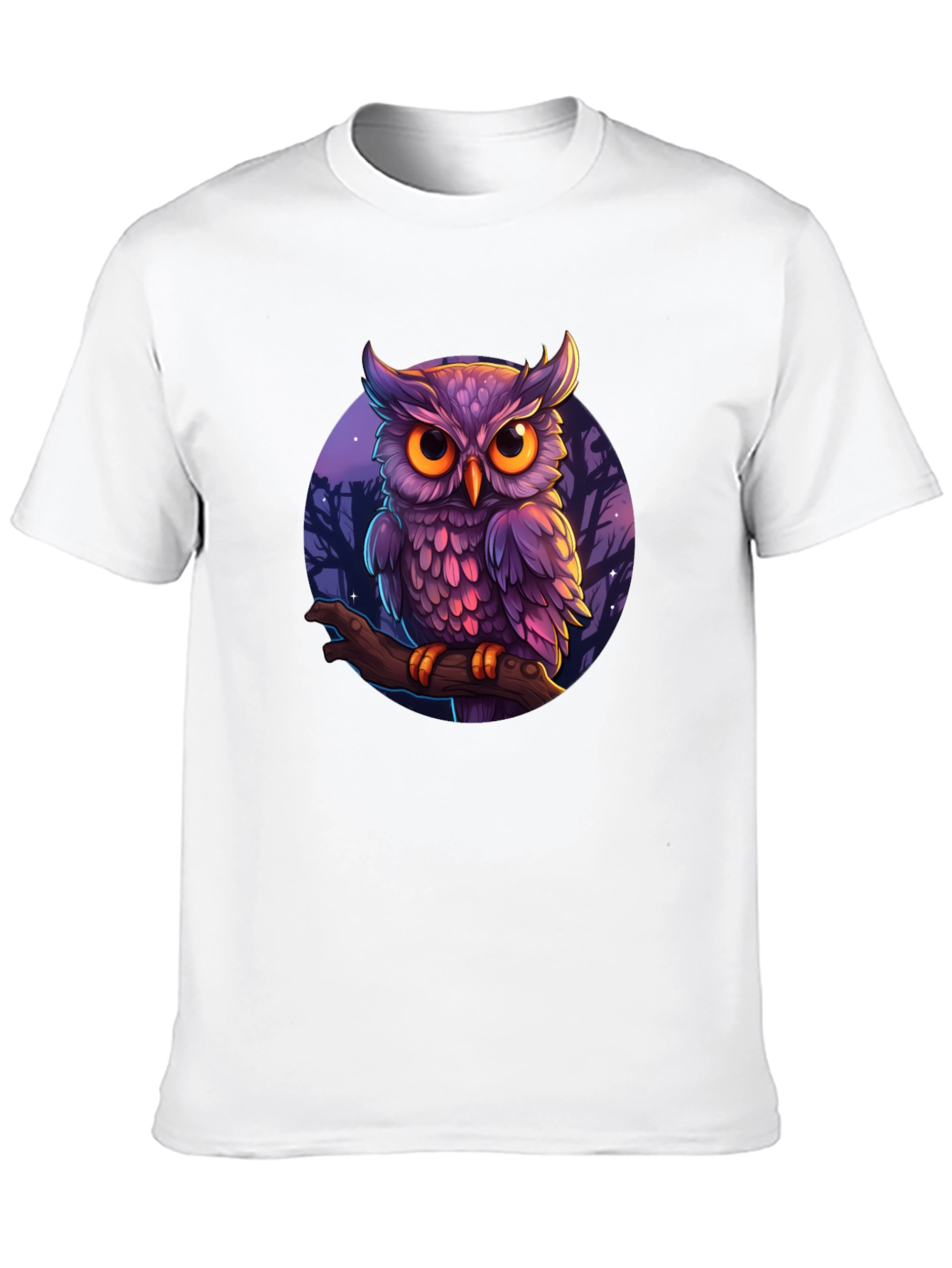 Mystic Owl Graphic Tee - Black Cotton T-Shirt