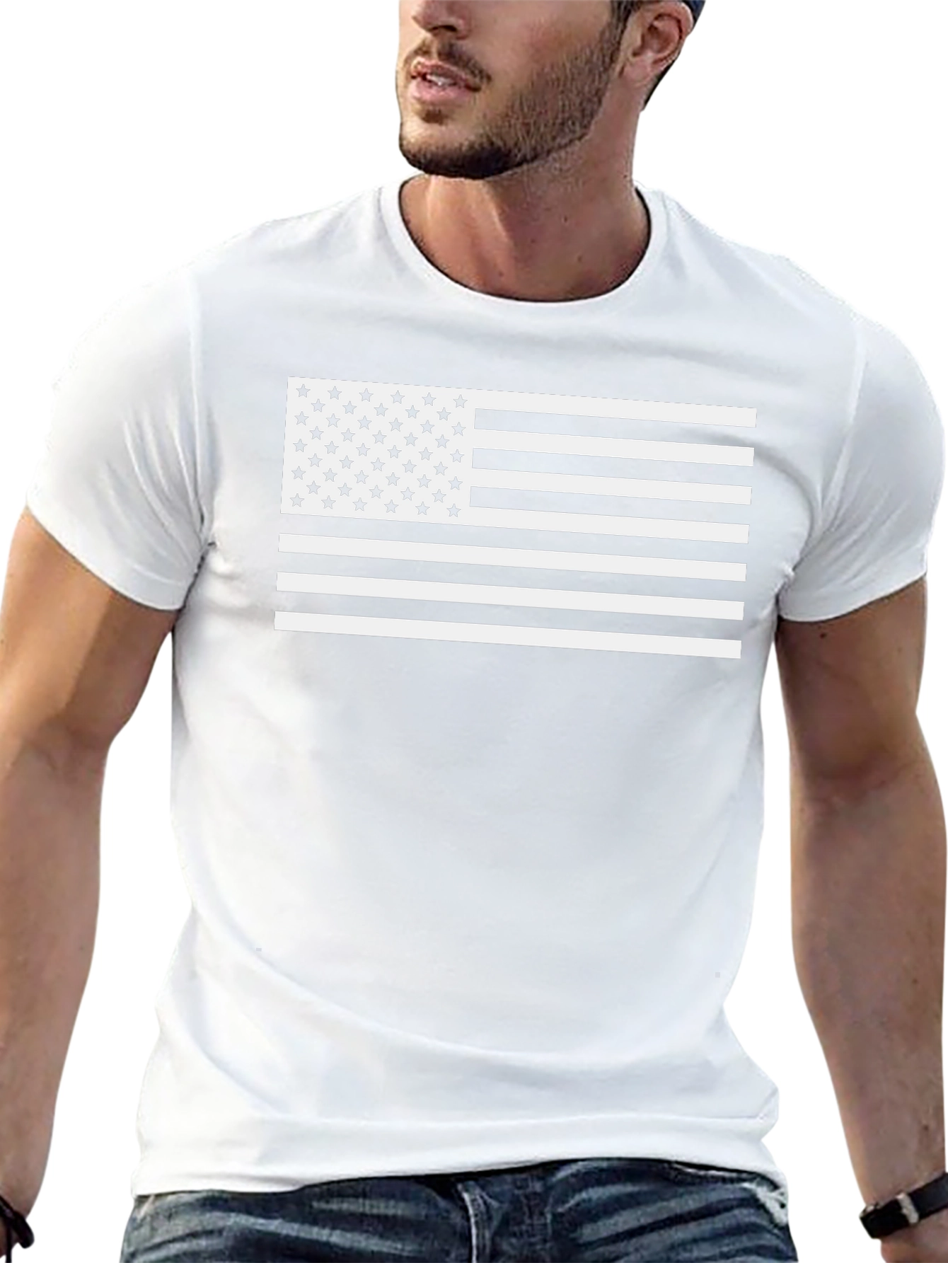 American Flag Graphic Tee - Black