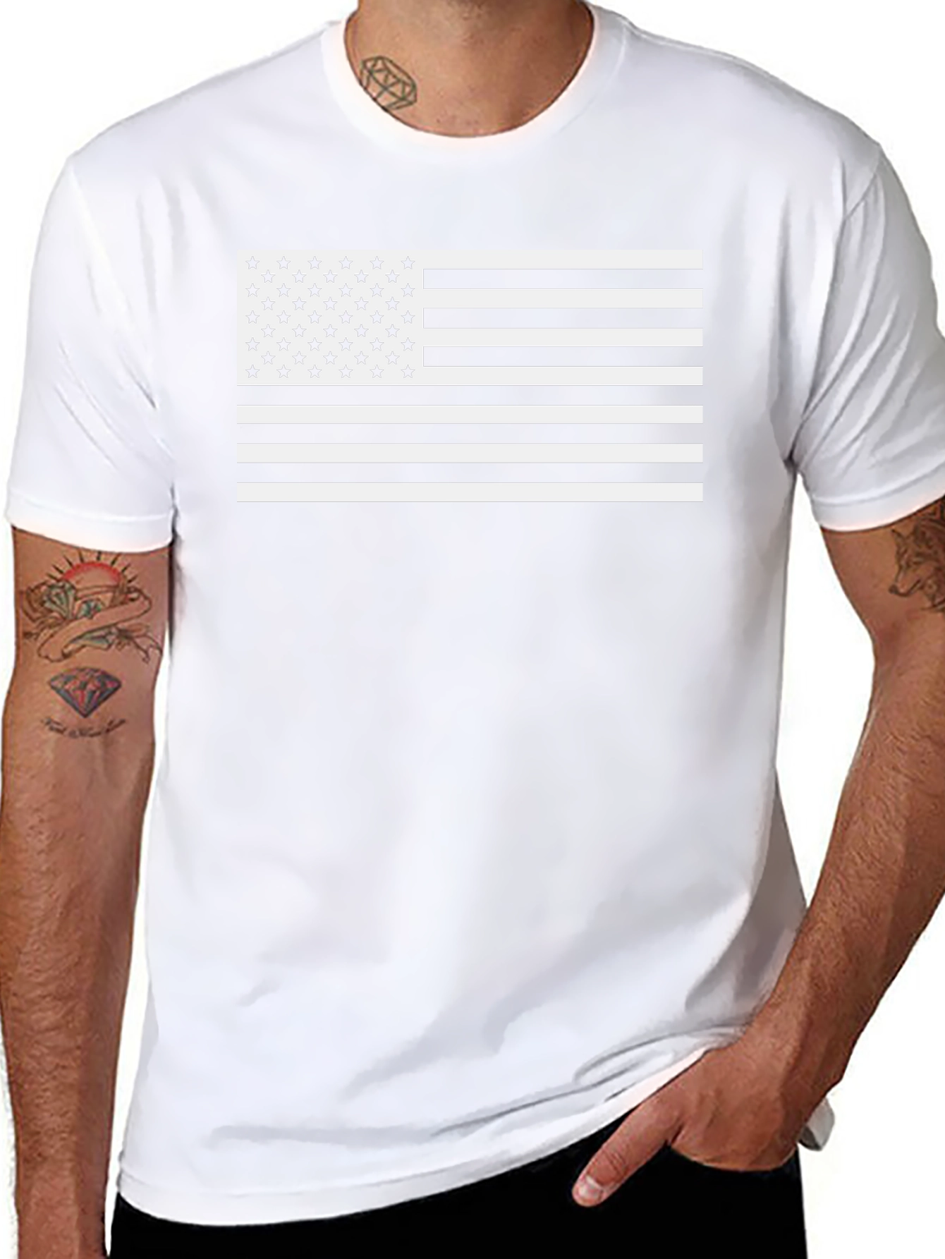 American Flag Graphic Tee - Black