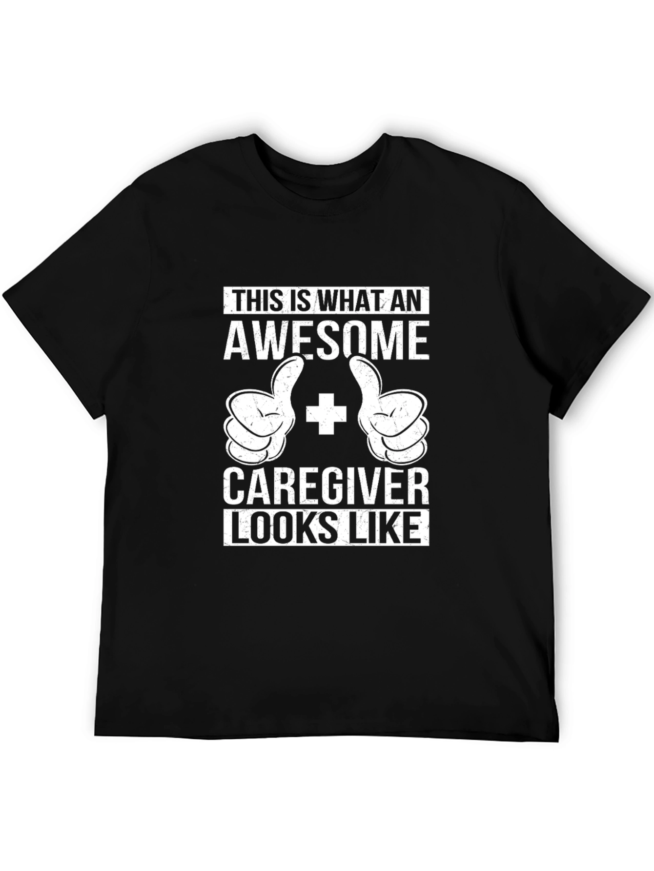 Awesome Caregiver T-Shirt - Black Cotton Blend
