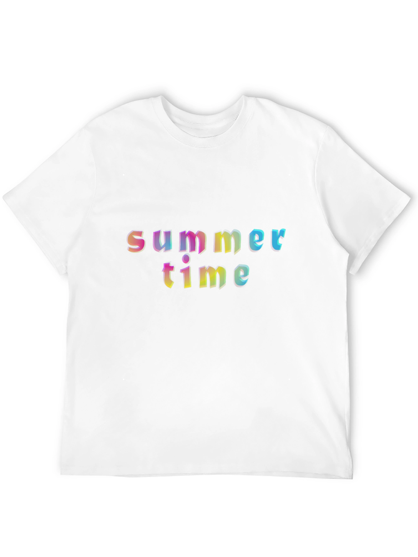 Summer Time Graphic T-Shirt - Rainbow Text Design
