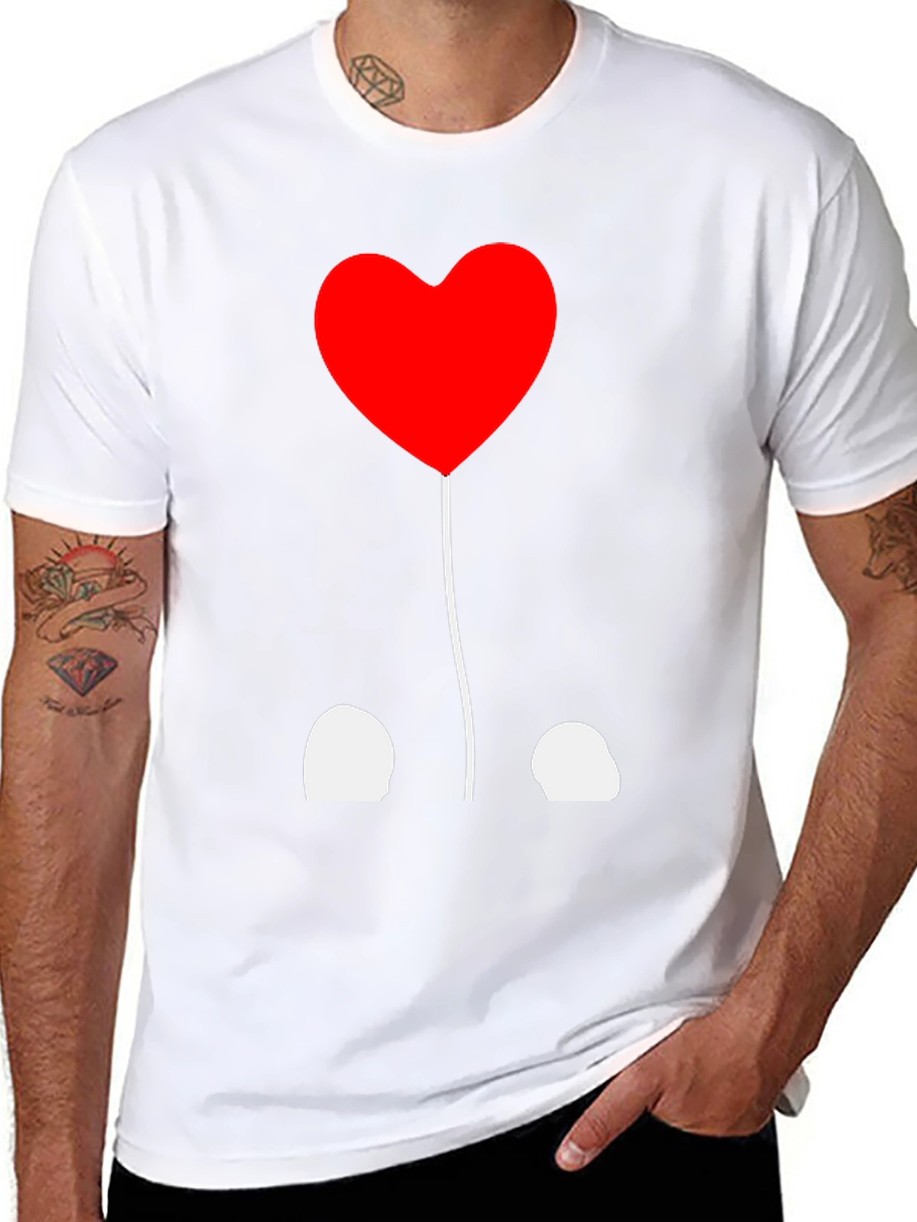 Heart Balloon Graphic Tee - Black