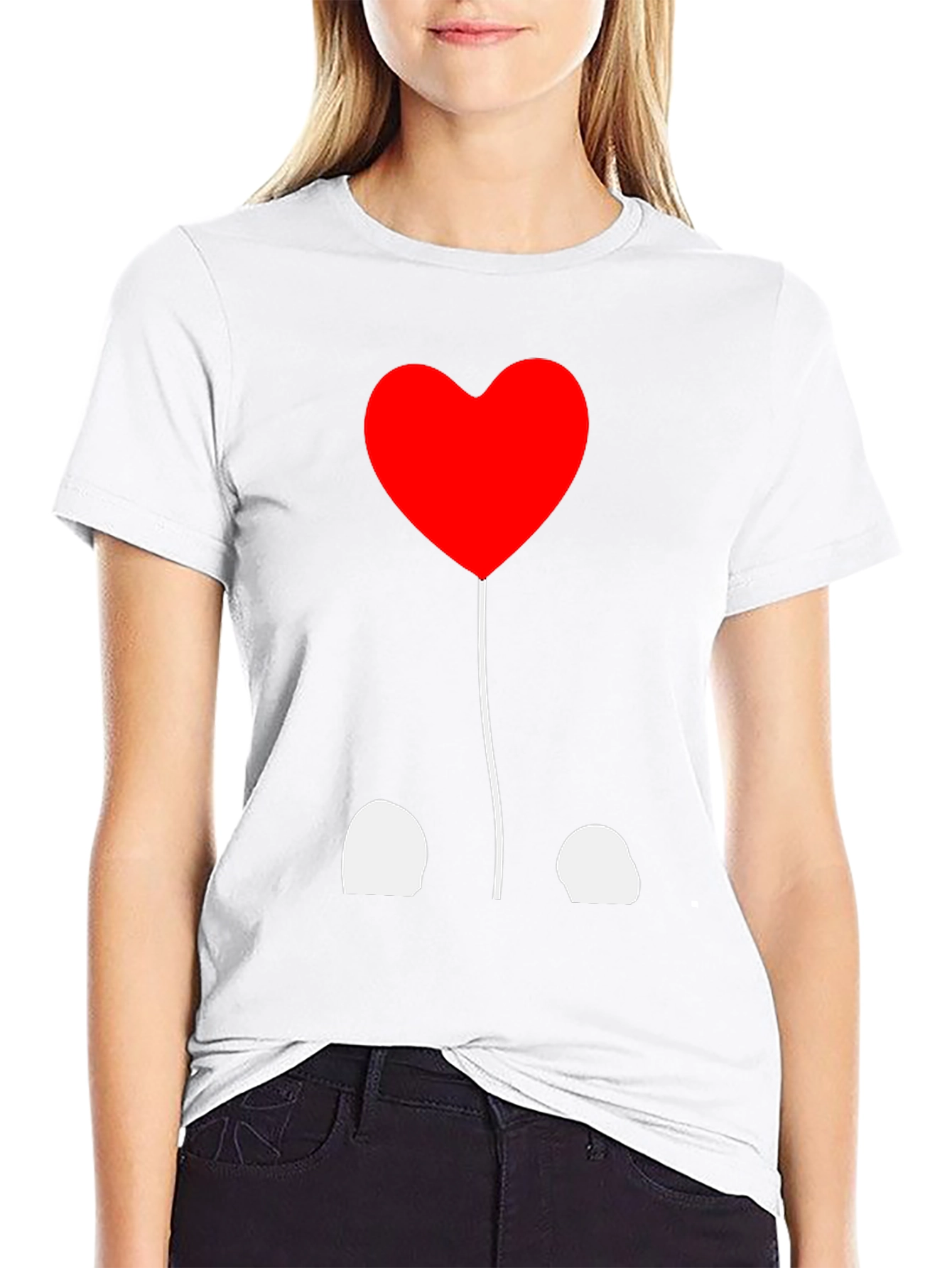 Heart Balloon Graphic Tee - Black