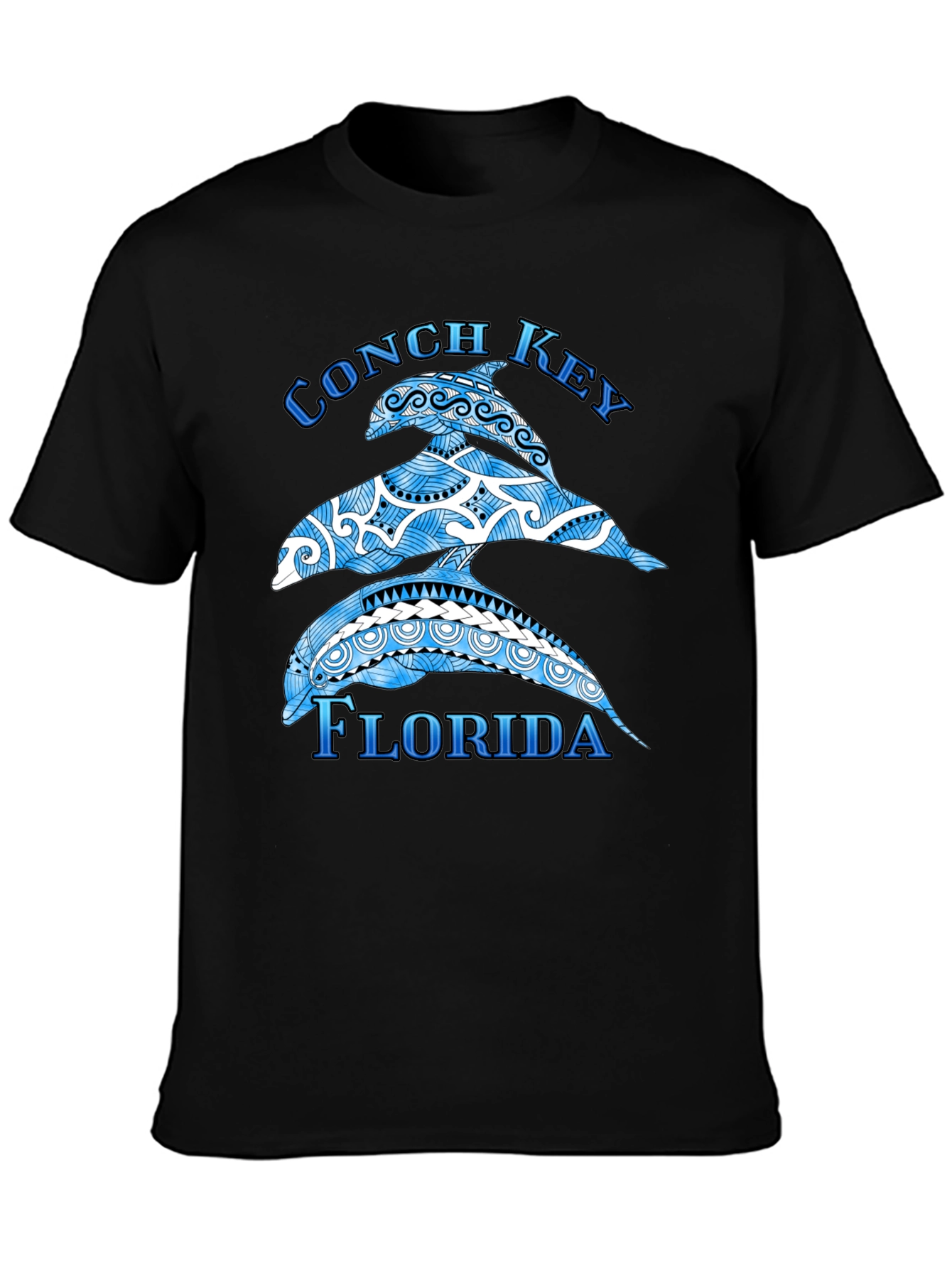 Conch Key Florida Dolphin Graphic T-Shirt