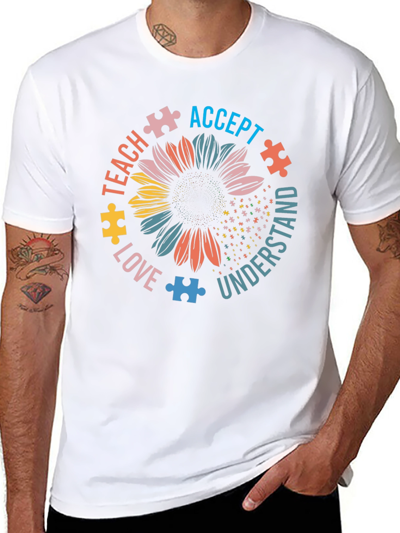 Autism Awareness Sunflower Graphic Tee