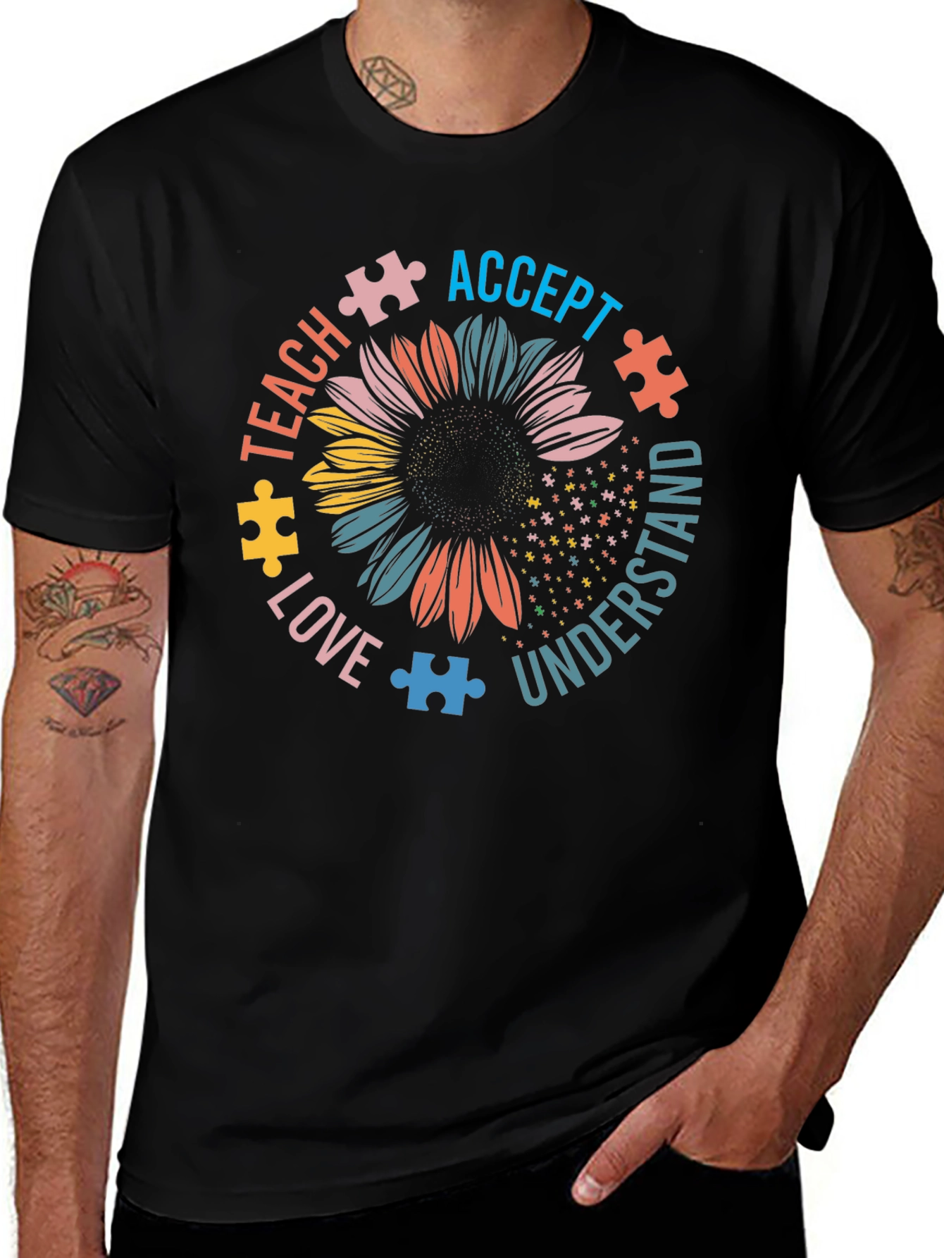 Autism Awareness Sunflower Graphic Tee