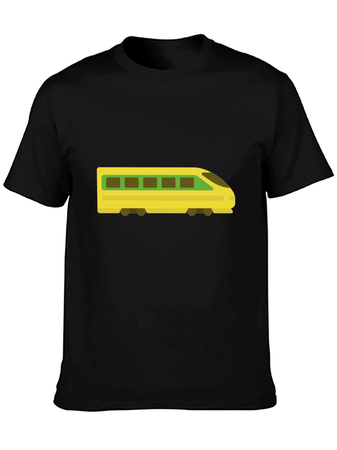 Modern Train Graphic Tee - Black Cotton