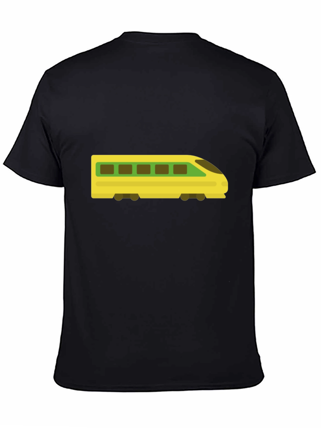 Modern Train Graphic Tee - Black Cotton