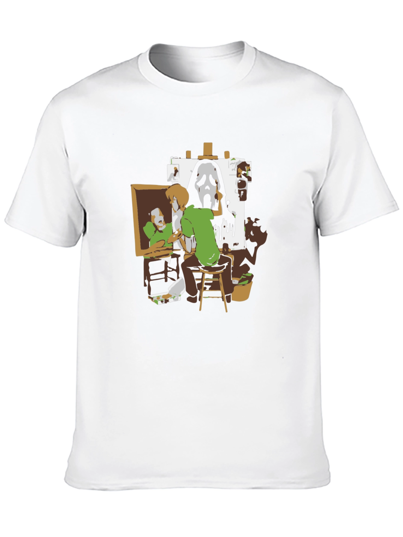 Shaggy Painting Ghost Face Black Graphic Tee