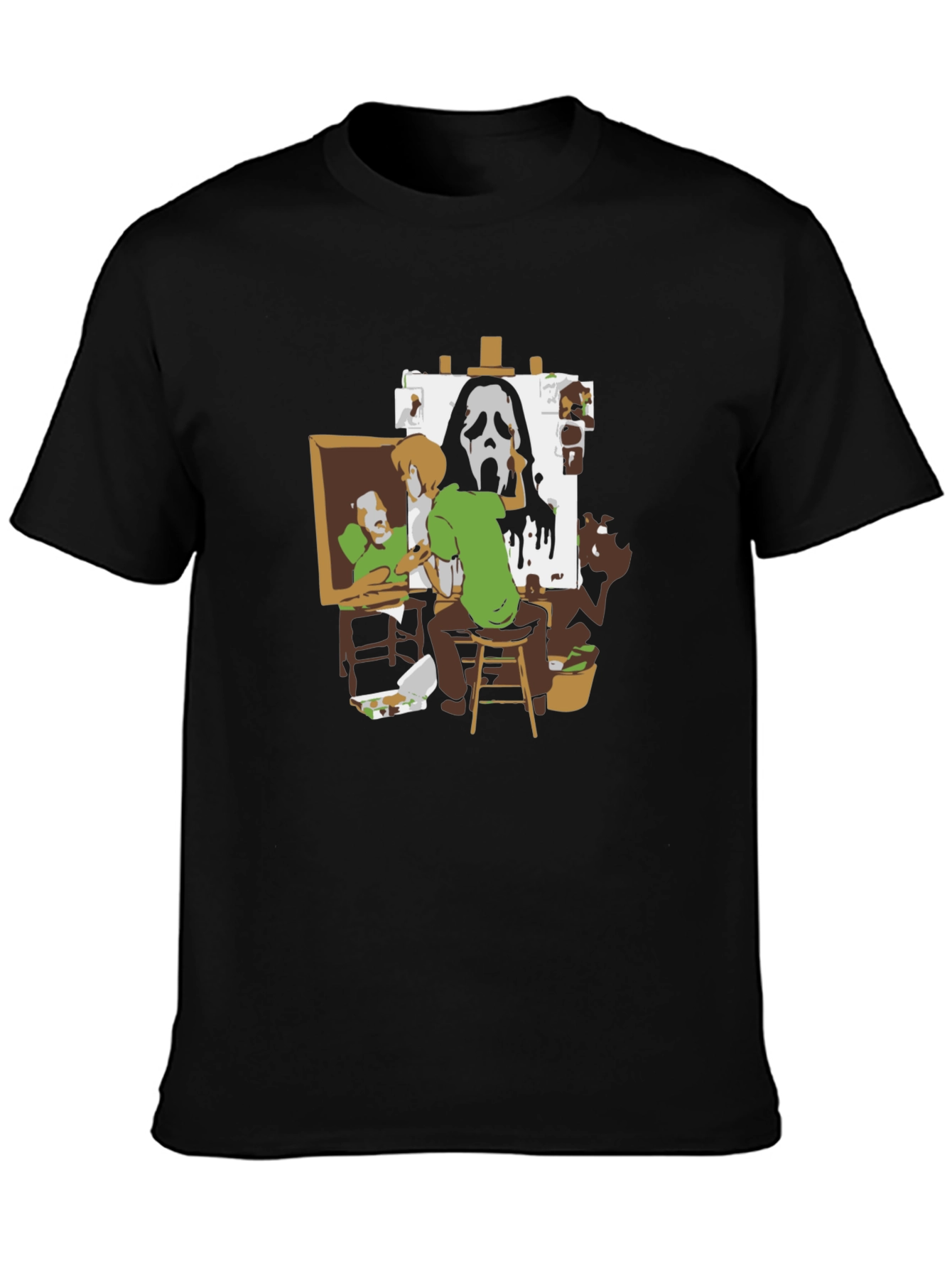 Shaggy Painting Ghost Face Black Graphic Tee