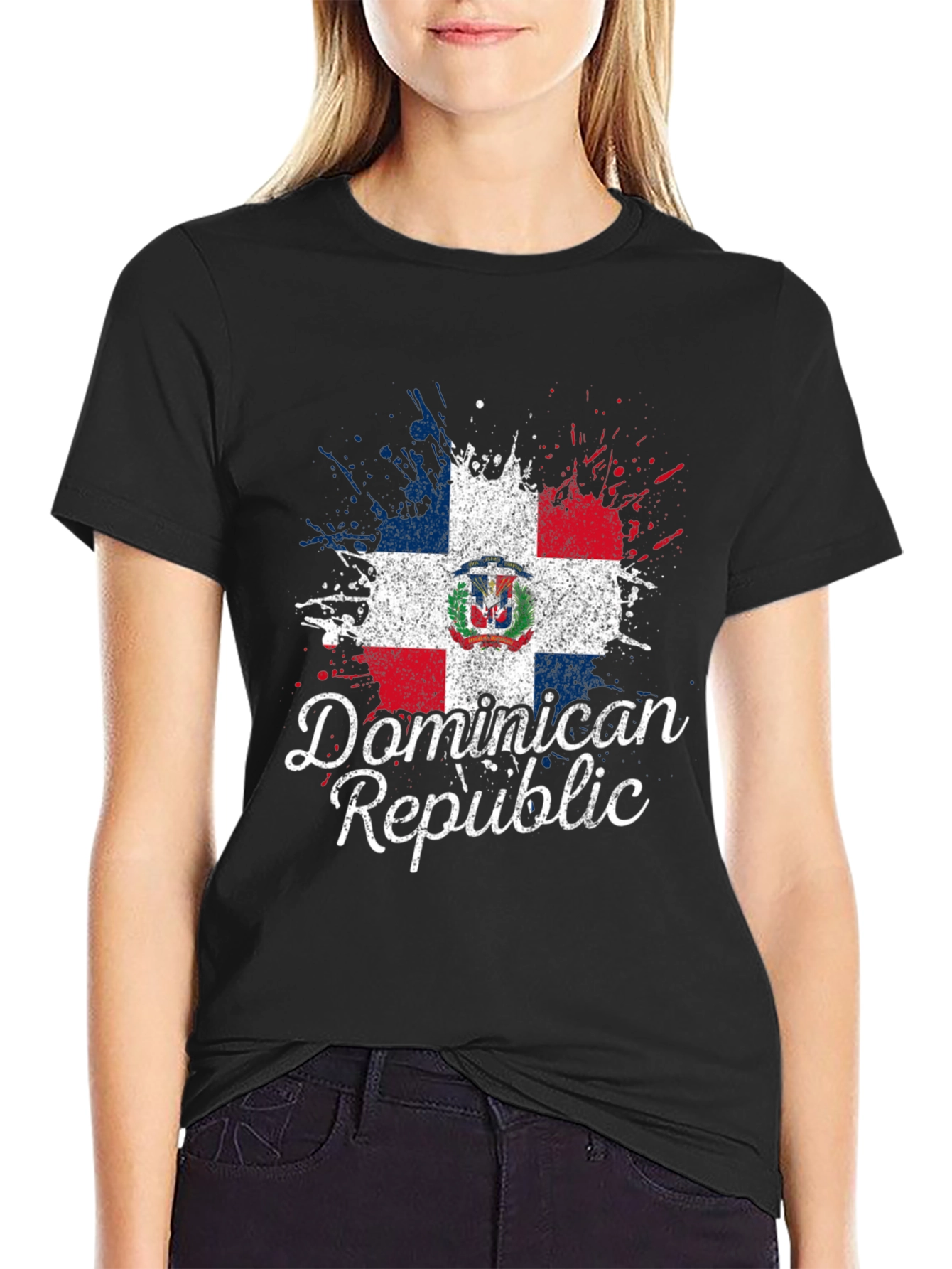 Dominican Republic Flag Grunge T-Shirt