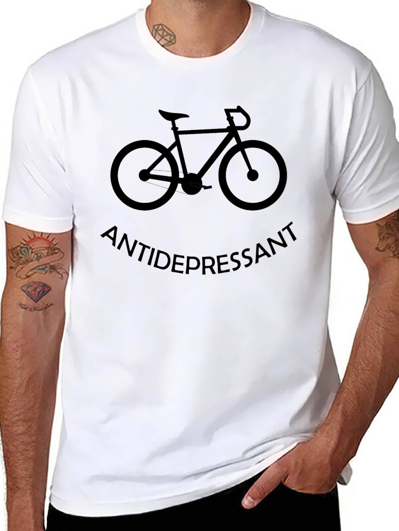 Antidepressant Bicycle Graphic Tee - Ride Your Blues Away!