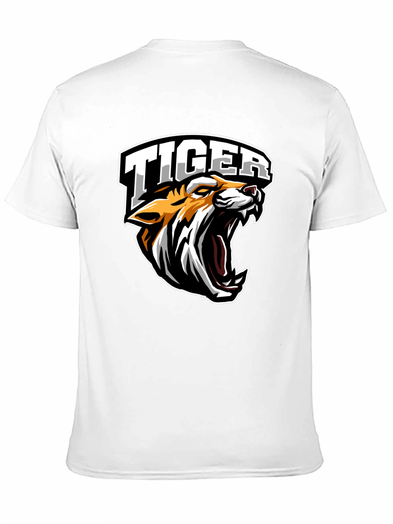 Tiger Graphic Tee - Black Cotton T-Shirt