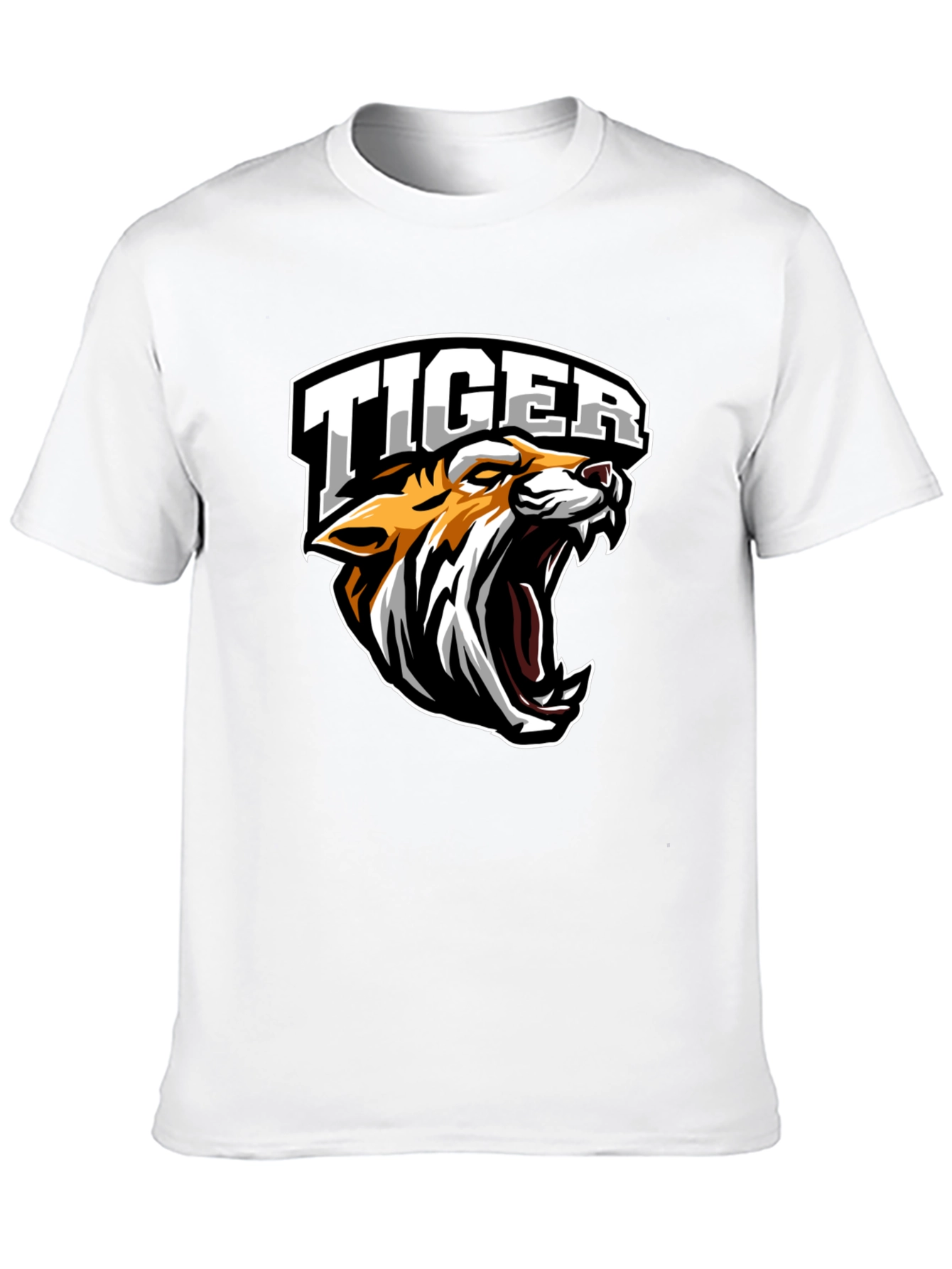 Tiger Graphic Tee - Black Cotton T-Shirt