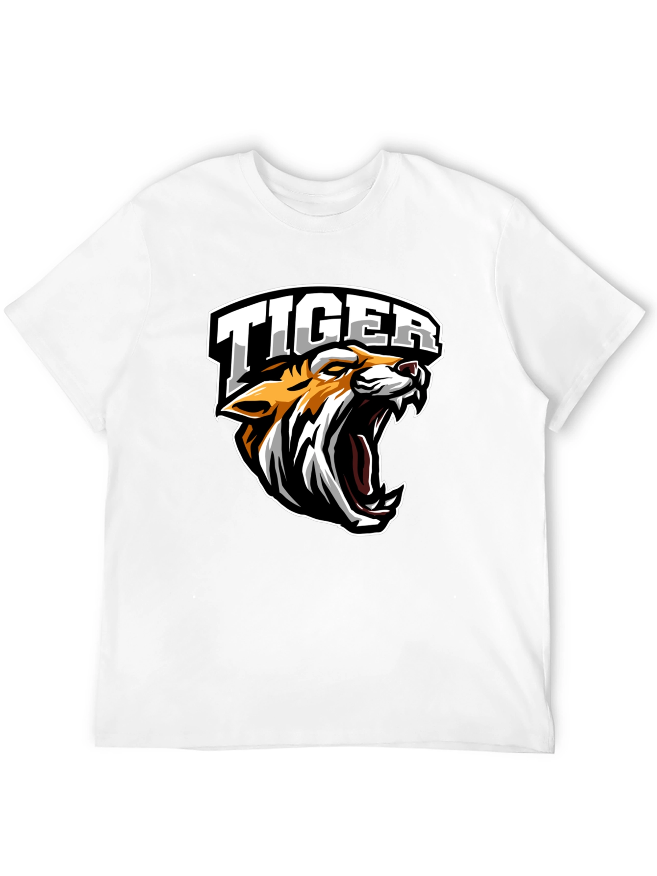 Tiger Graphic Tee - Black Cotton T-Shirt